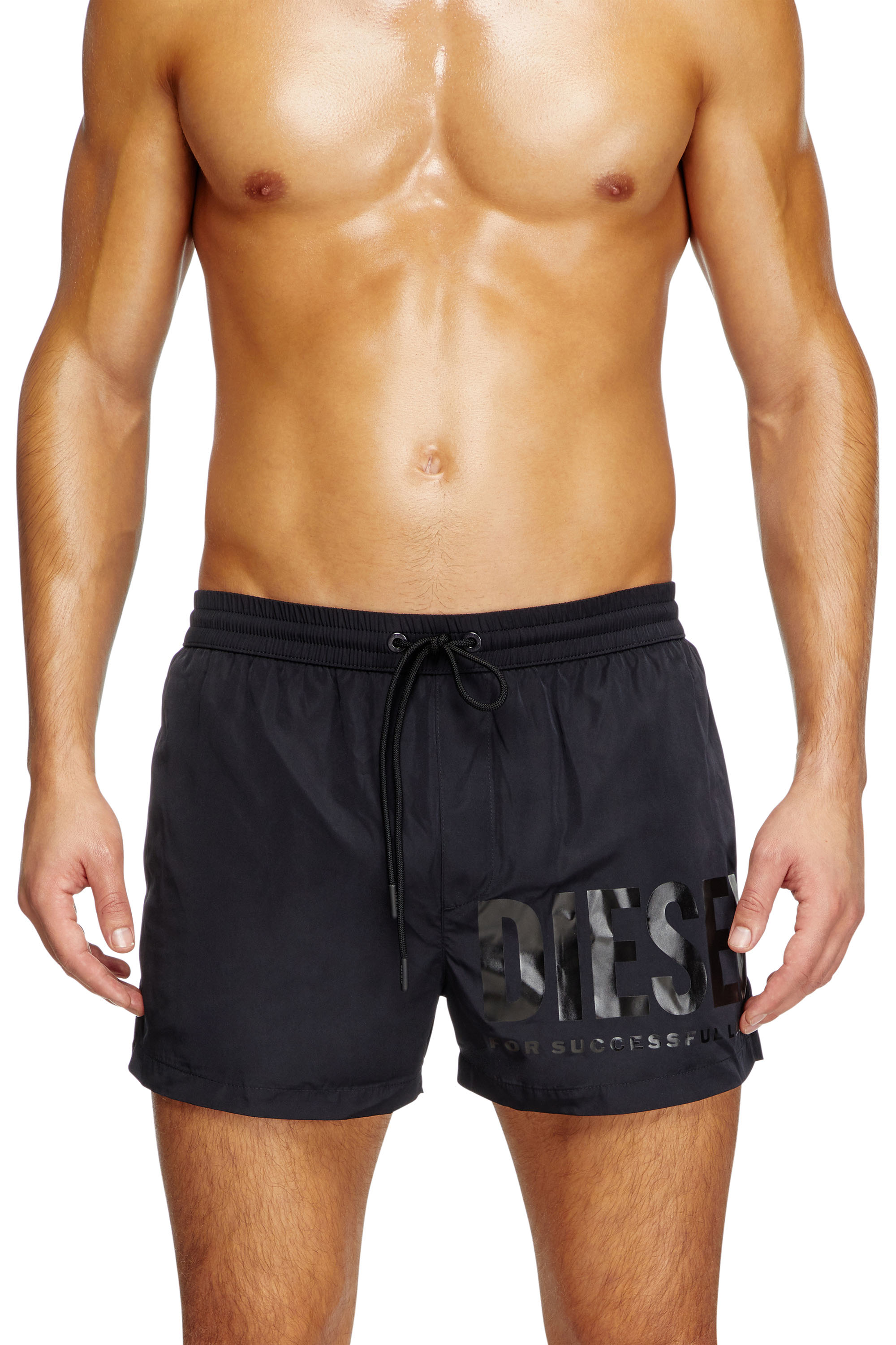 Diesel - MARIO-34-D-CORE, Boxer da mare con stampa logo Uomo in Nero - 1