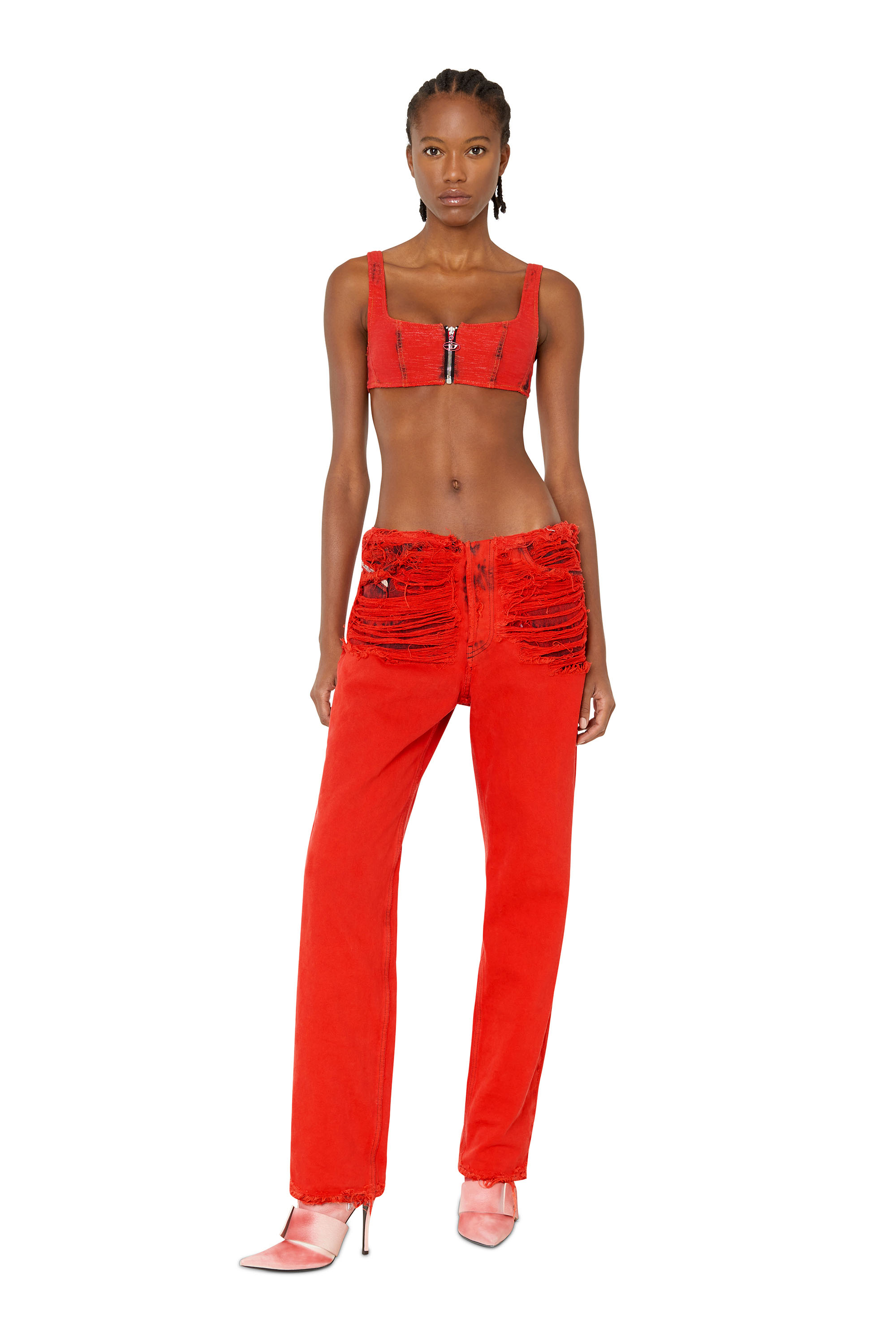 Diesel - D-Ark 007P1 Straight Jeans, Rosso - Image 5
