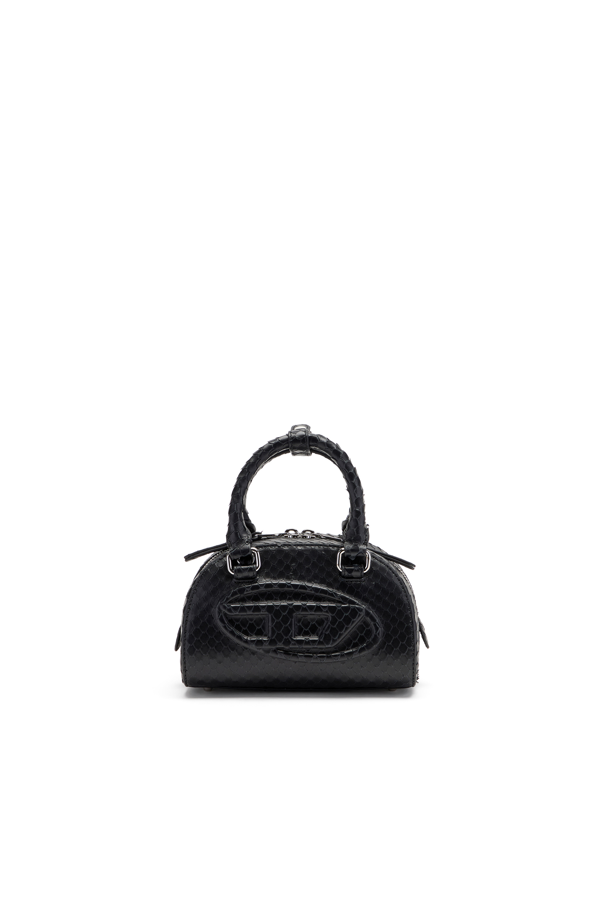 Diesel - 1DR DOME CROSSBODY, 1DR Dome-Borsa bowling mini in pelle effetto snake Donna in Nero - 1