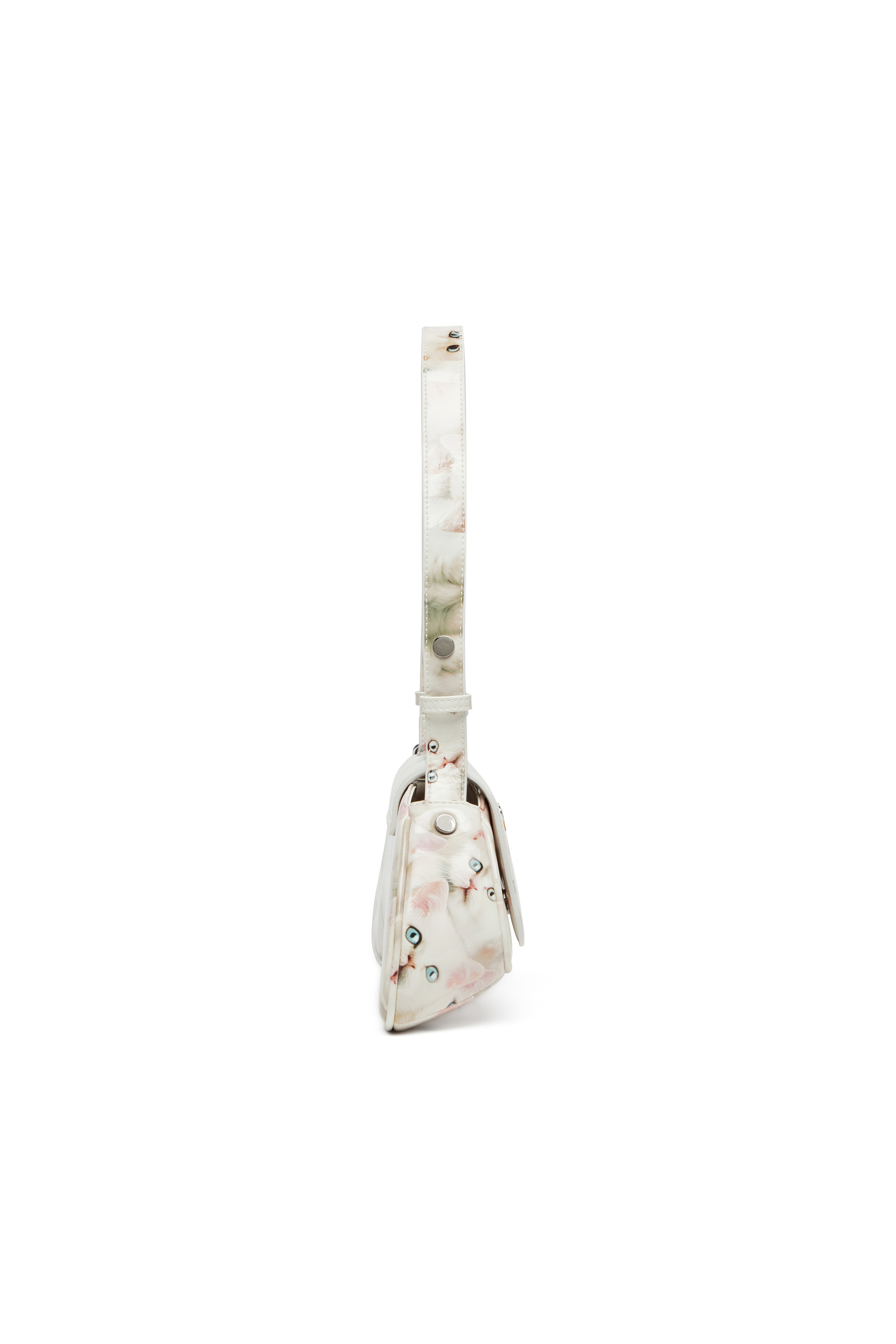 Diesel - PLAY CROSSBODY, Damen Play-Schultertasche mit glänzendem PU-Print in Weiß - 4