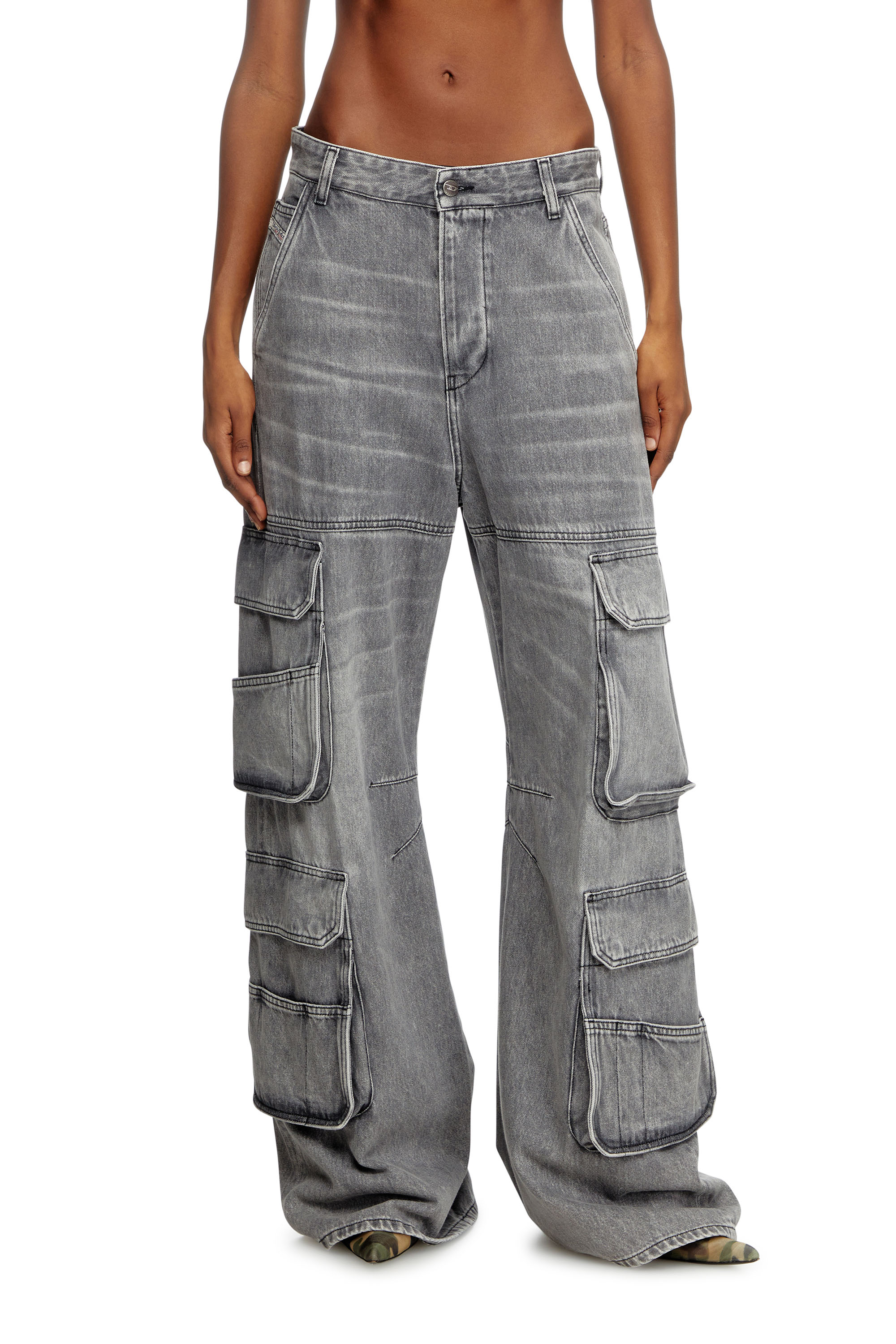 Relaxed Jeans 1996 D-Sire 0DCBE, Grigio Chiaro Diesel - Relaxed Jeans 1996 D-Sire 0DCBE Donna, Grigio Chiaro - Image 3