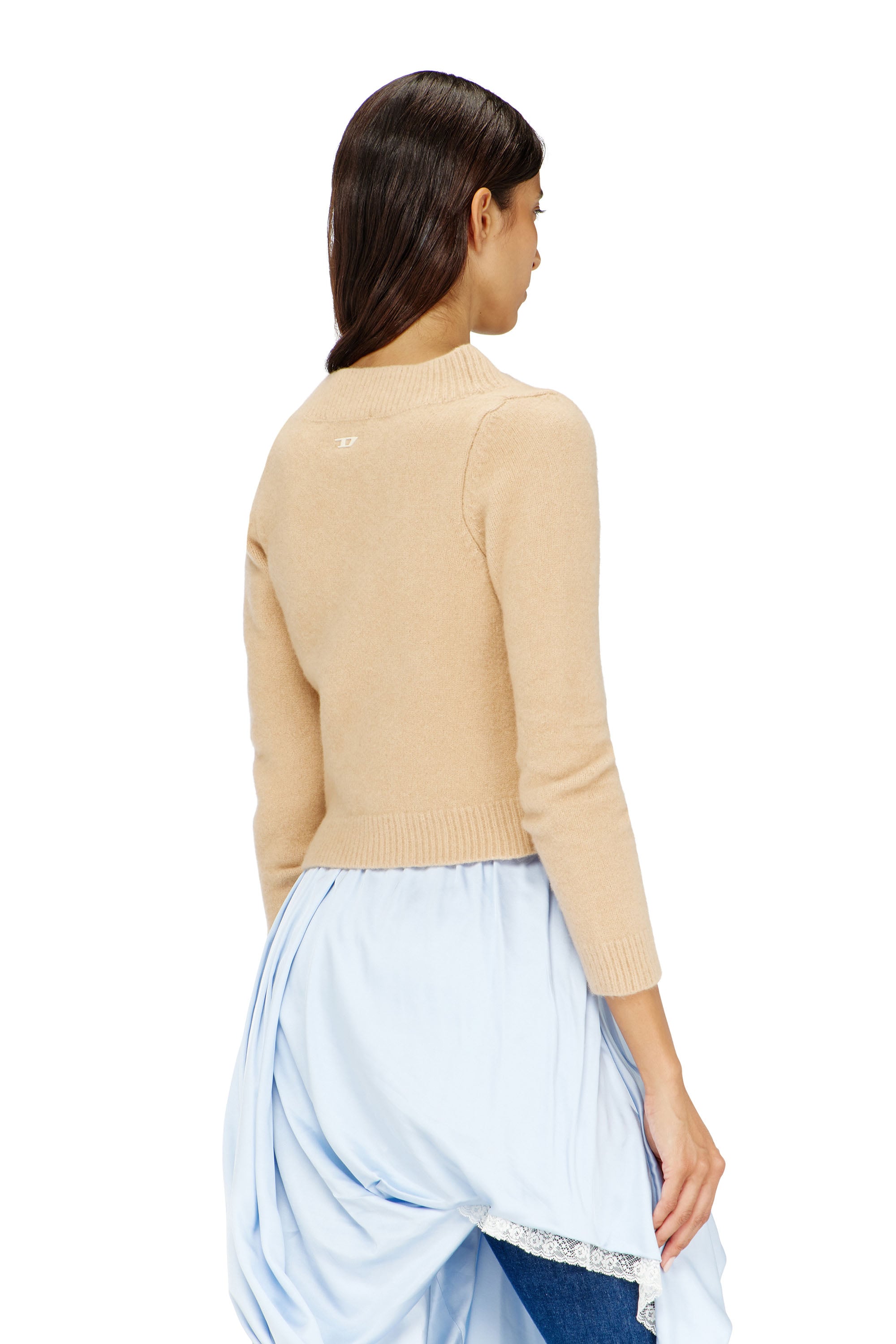 Diesel - M-AVA, Cardigan cropped in maglia wrinkled lavorata a caldo Donna in ToBeDefined - 3