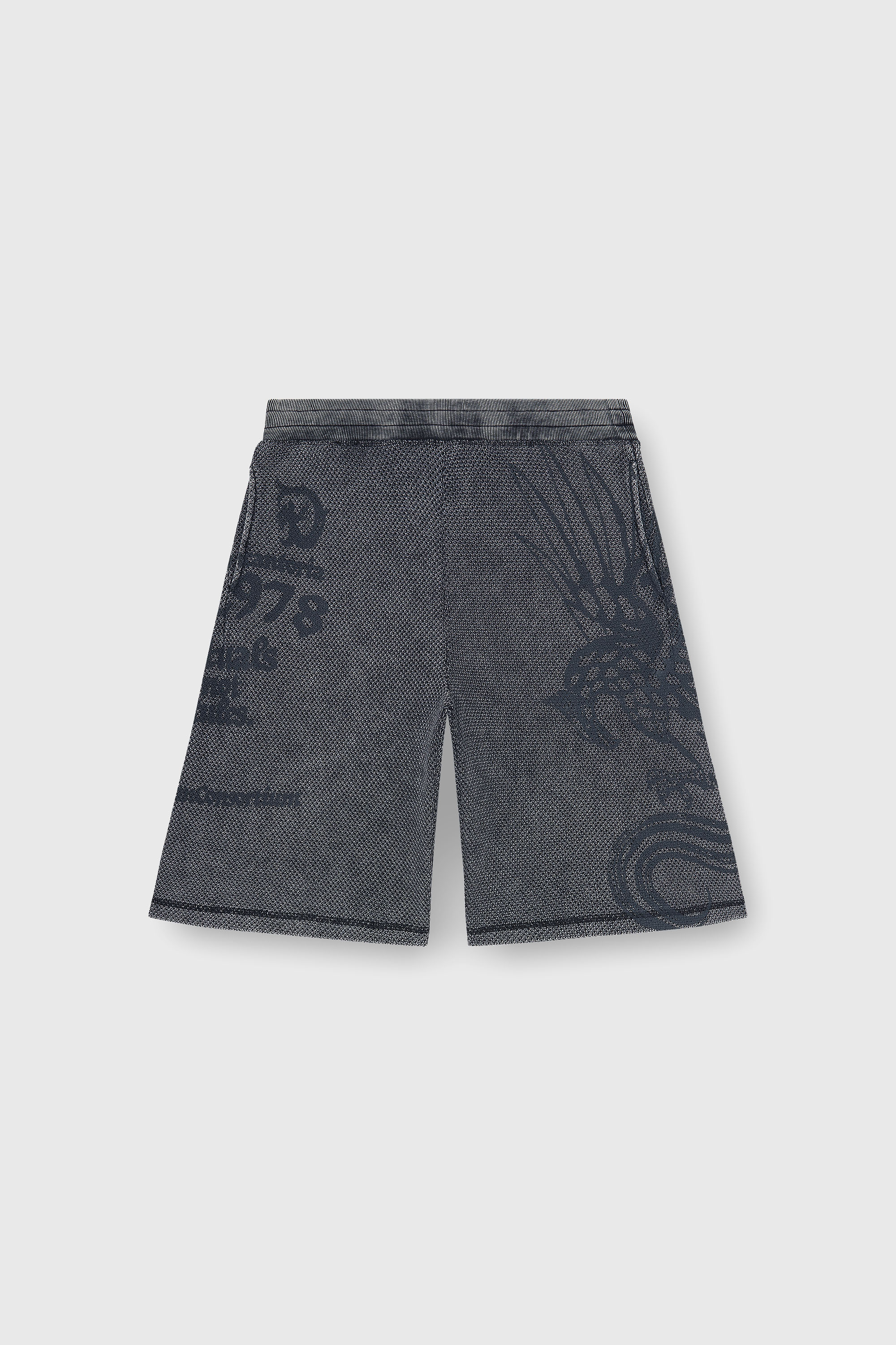 Diesel - P-ERRY, Short pants en coton mesh avec imprim&eacute;s Homme in Gris - 2