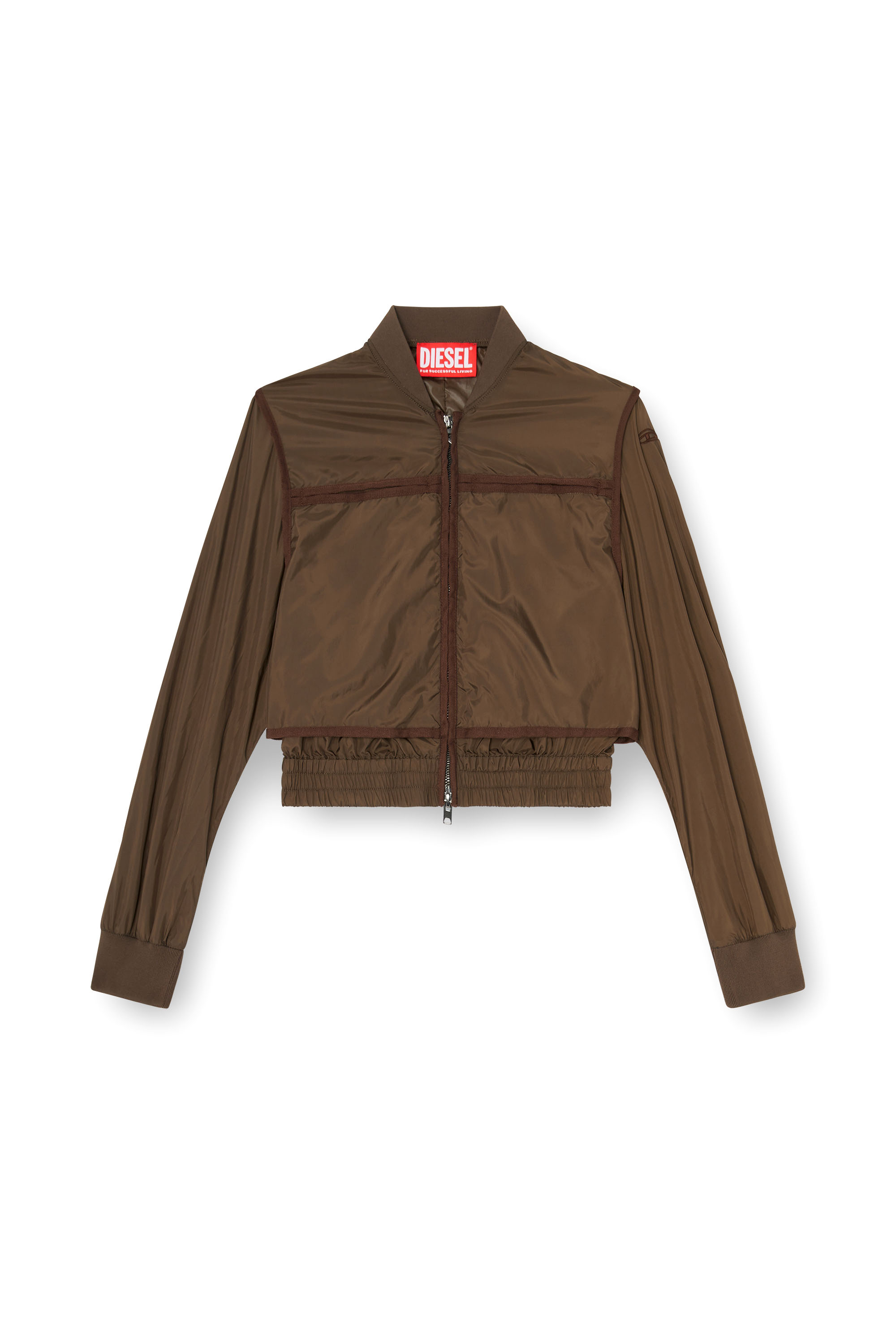 Diesel - G-OTHAM, Giacca in nylon con nastrature tono su tono Donna in Marrone - 2
