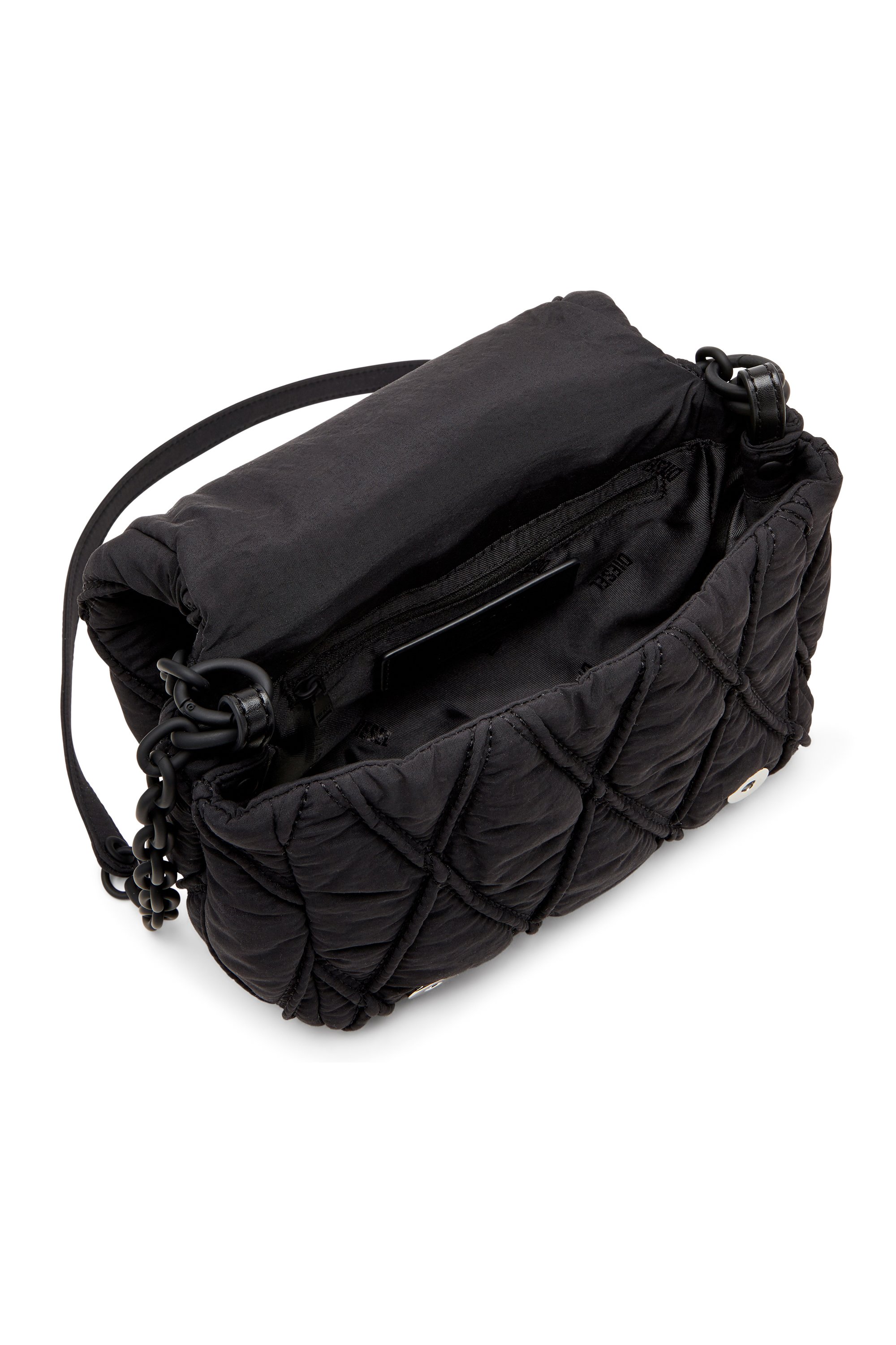 Diesel - CHARM-D SHOULDER S, Charm-D-S-Borsa a spalla piccola in nylon trapuntato Donna in Nero - 4