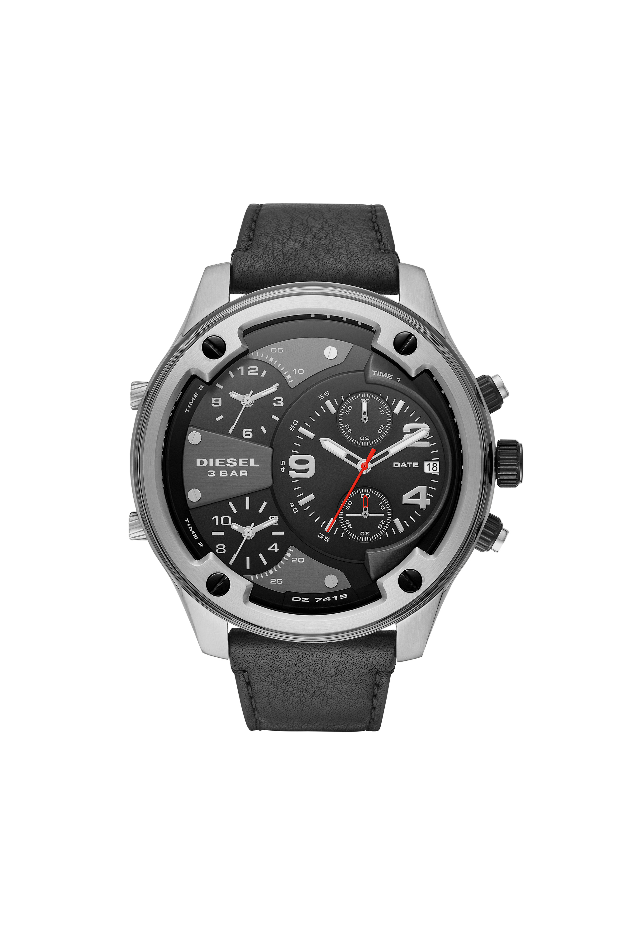 Diesel - DZ7415, Herren Boltdown Armbanduhr mit Lederarmband und Chronograph-Anzeige in Schwarz - 1