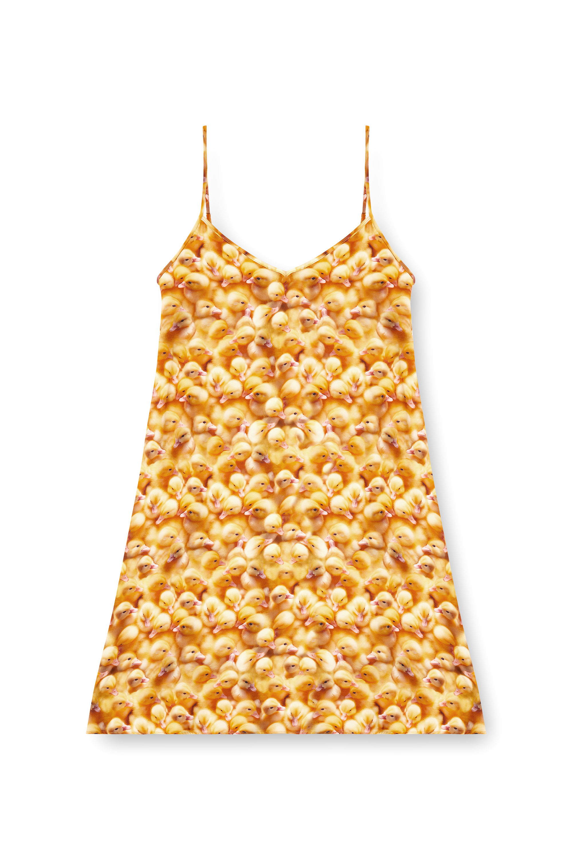 Diesel - D-ULCET, Damen Mini-Kleid aus Viskose mit Allover-Print in Gelb - 2
