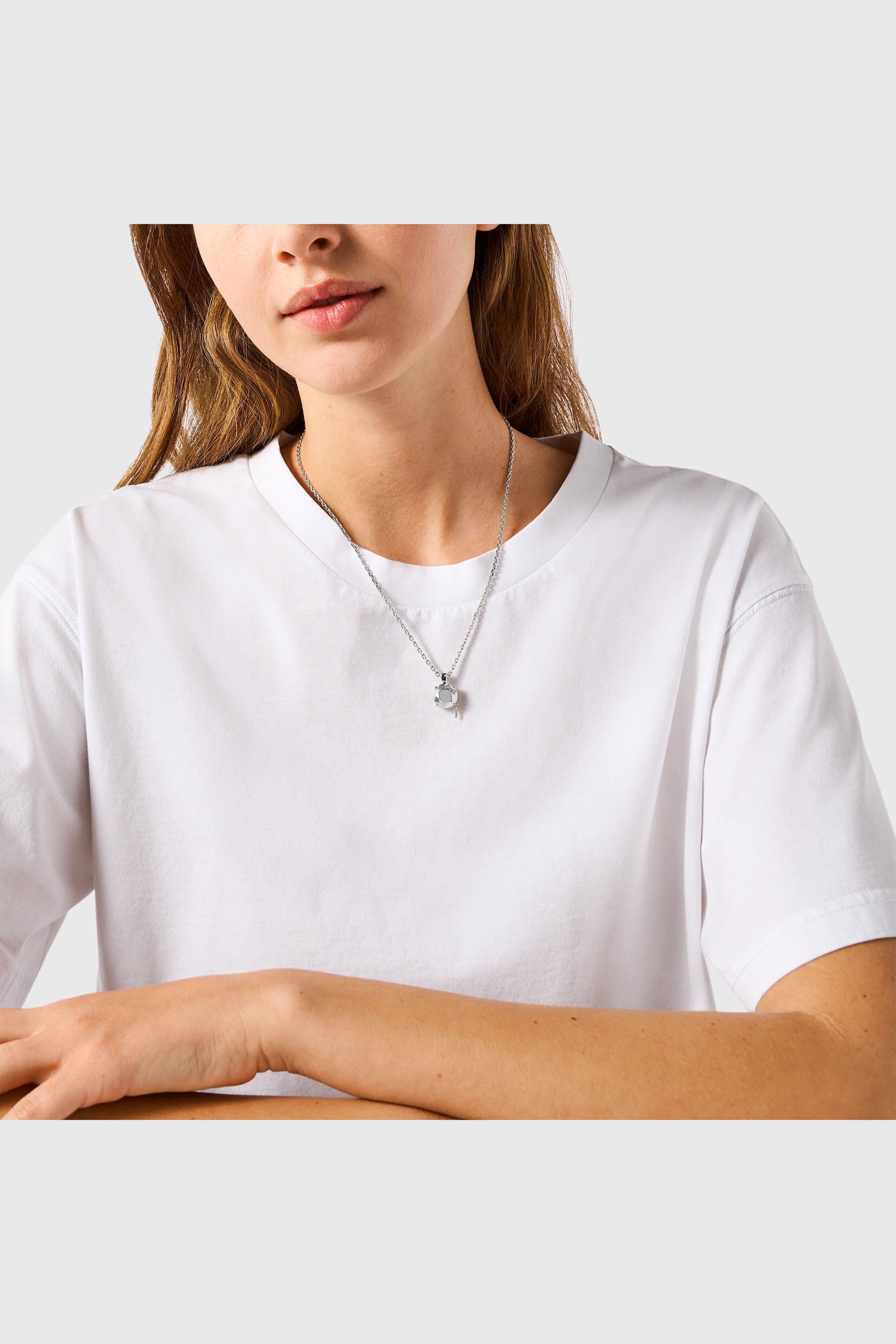 Diesel - DL1355040 STERLING SILVER JEWEL, Collier en argent sterling taille diamant Mixte in Gris argent&eacute; - 4