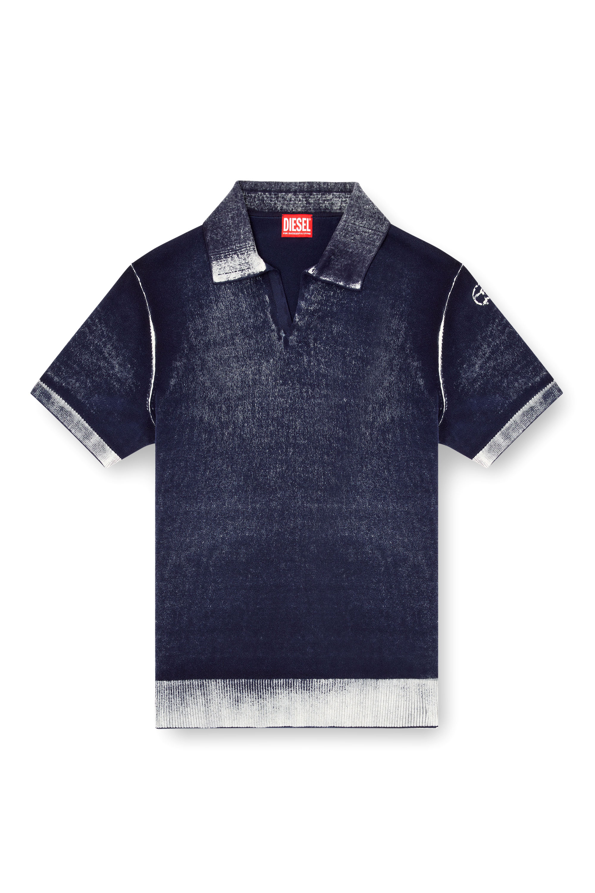 Diesel - K-LORENZO-SS, Herren Kurzarm-Polo-Pullover mit Reverse-Print in Blau - 3