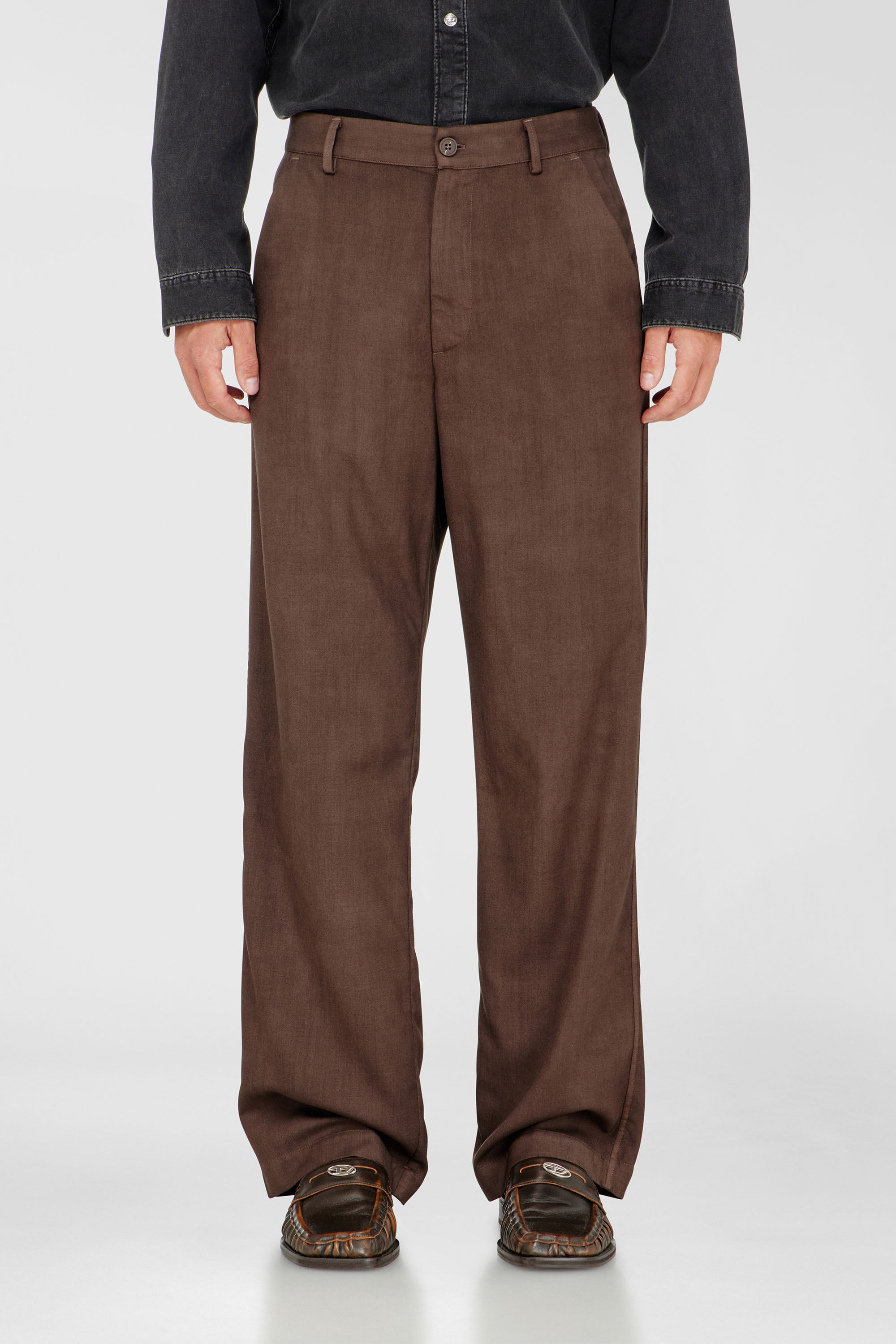 Diesel - P-HANT-CHINO-AECB, Herren Chinohose aus leichter stretch-wolle in Braun - 1