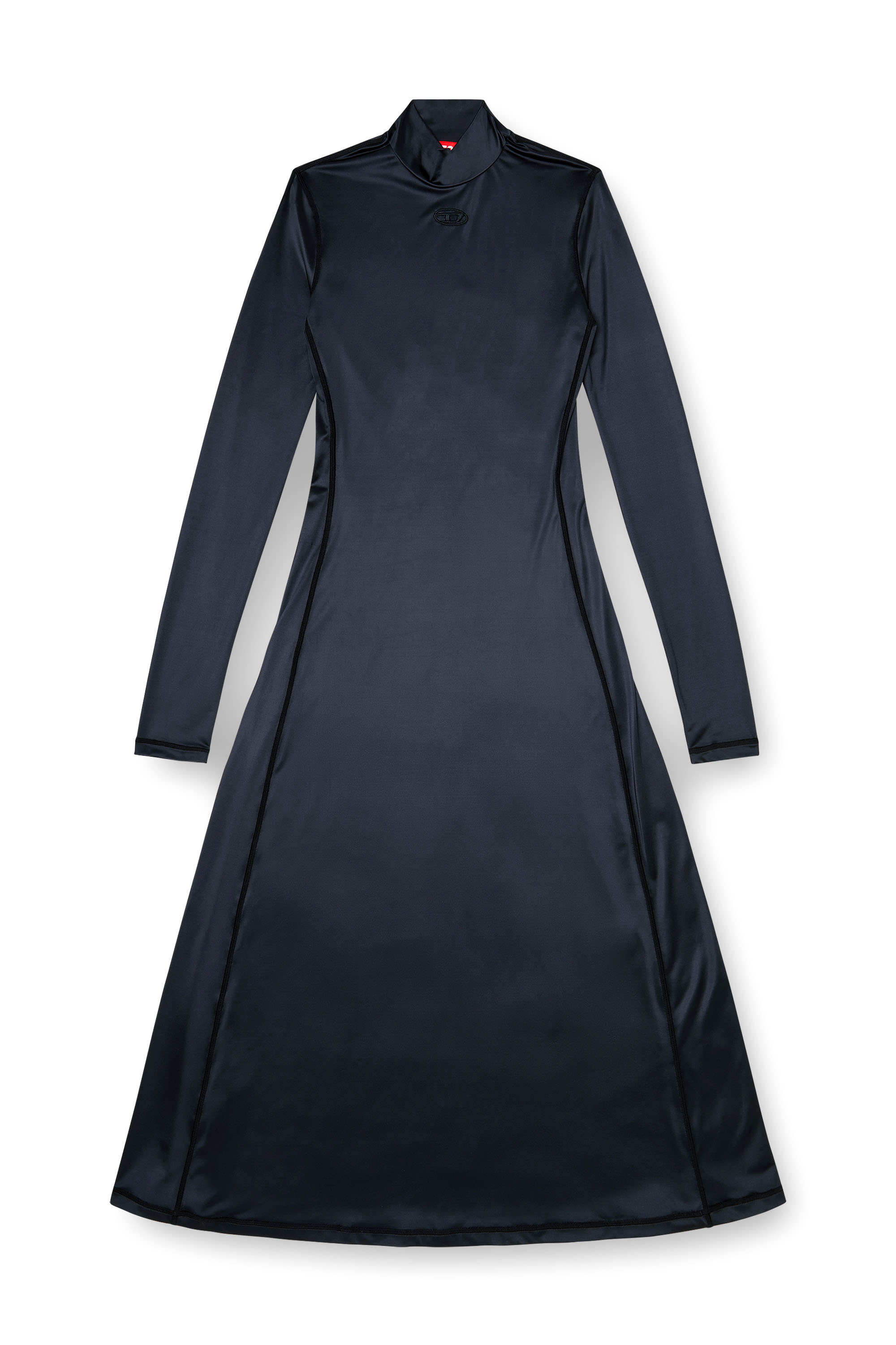 Diesel - D-UNGO, Damen Flie&szlig;endes Midikleid mit Rollkragen in Schwarz - 1