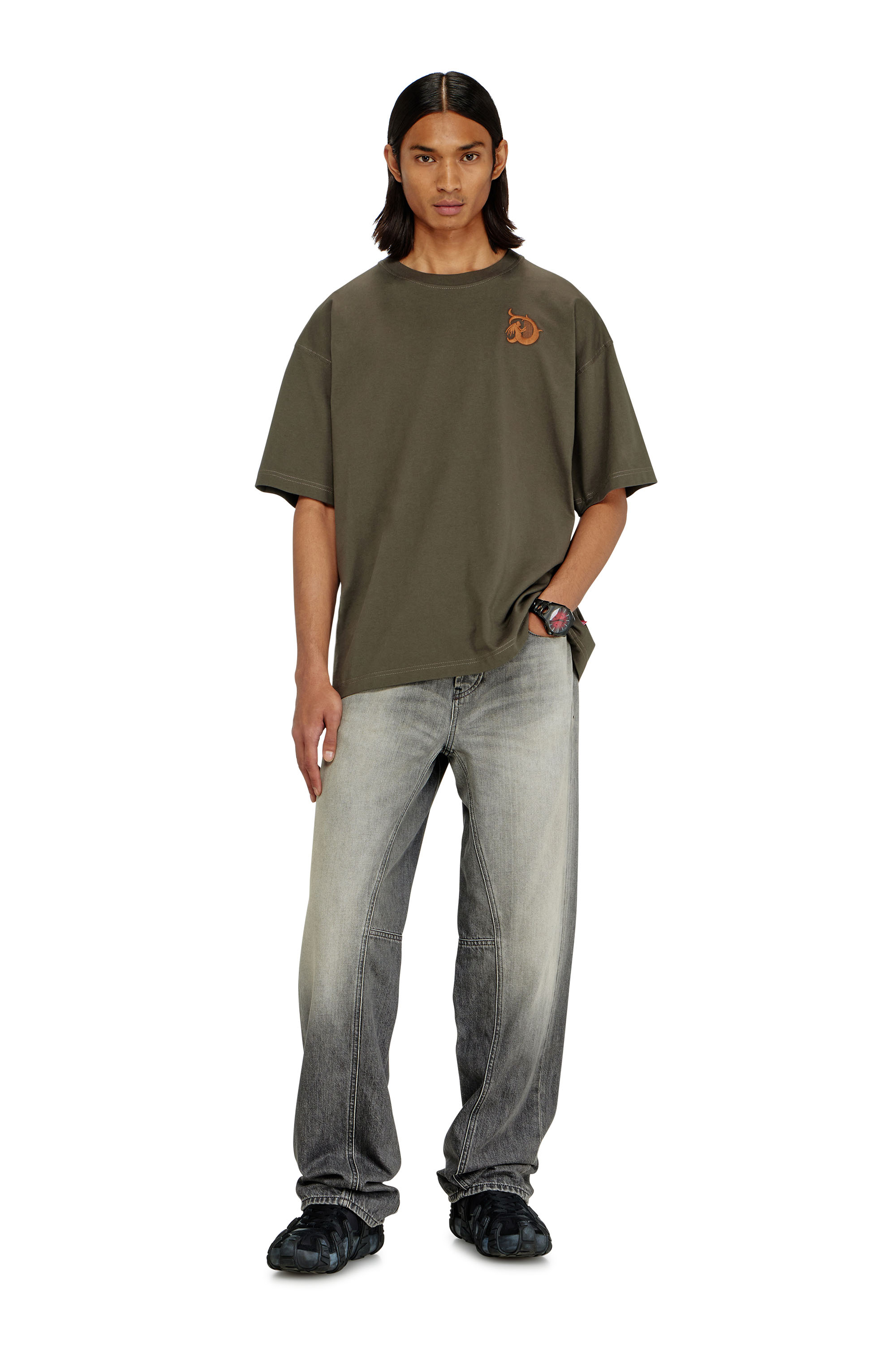 Diesel - T-BOXT-AA11, Herren Jersey-T-Shirt mit Flockprint in null - 2