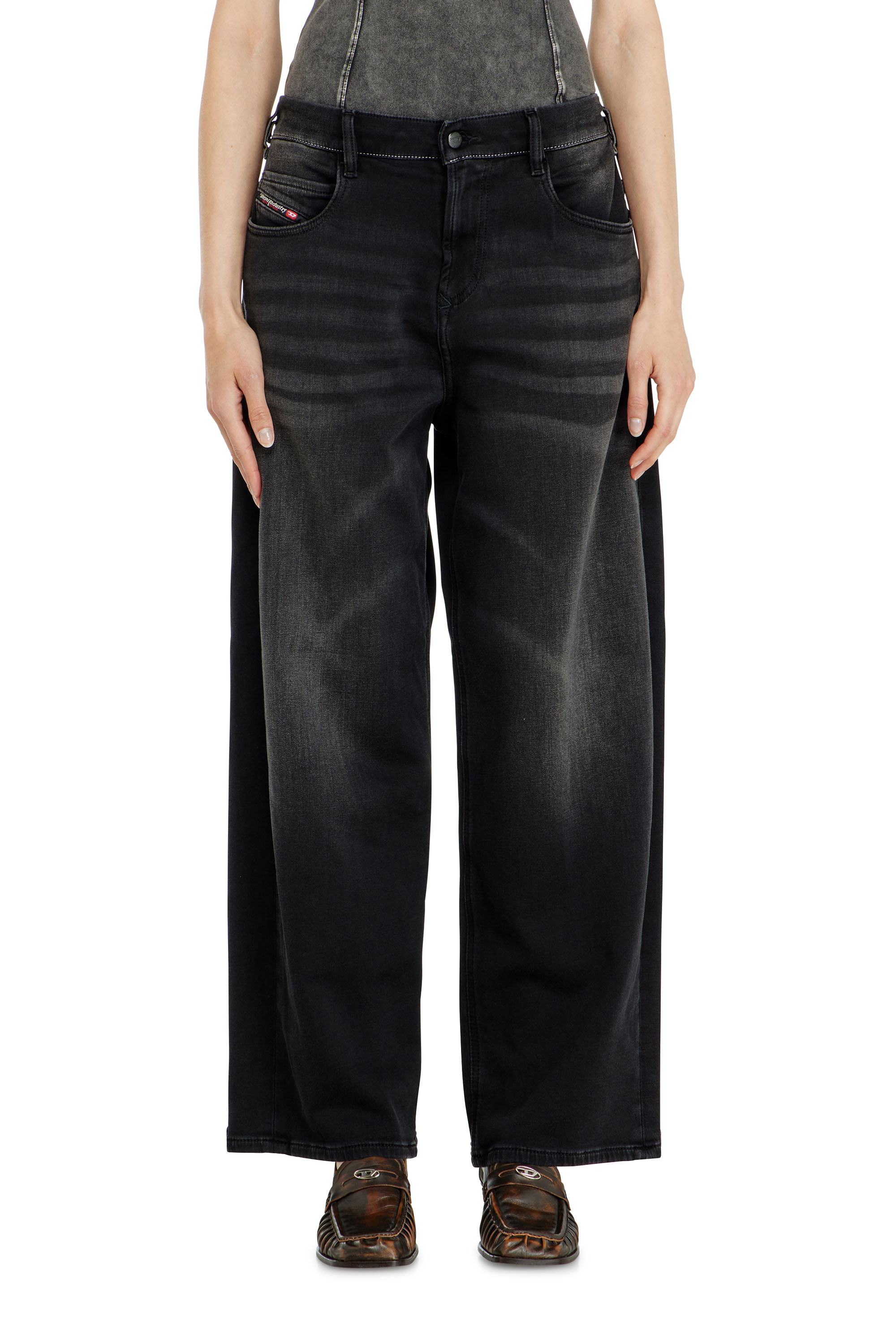 Diesel - Unisex Relaxed 2097 D-Enim-M Joggjeans&reg; 09P90, Schwarz/Dunkelgrau - 2