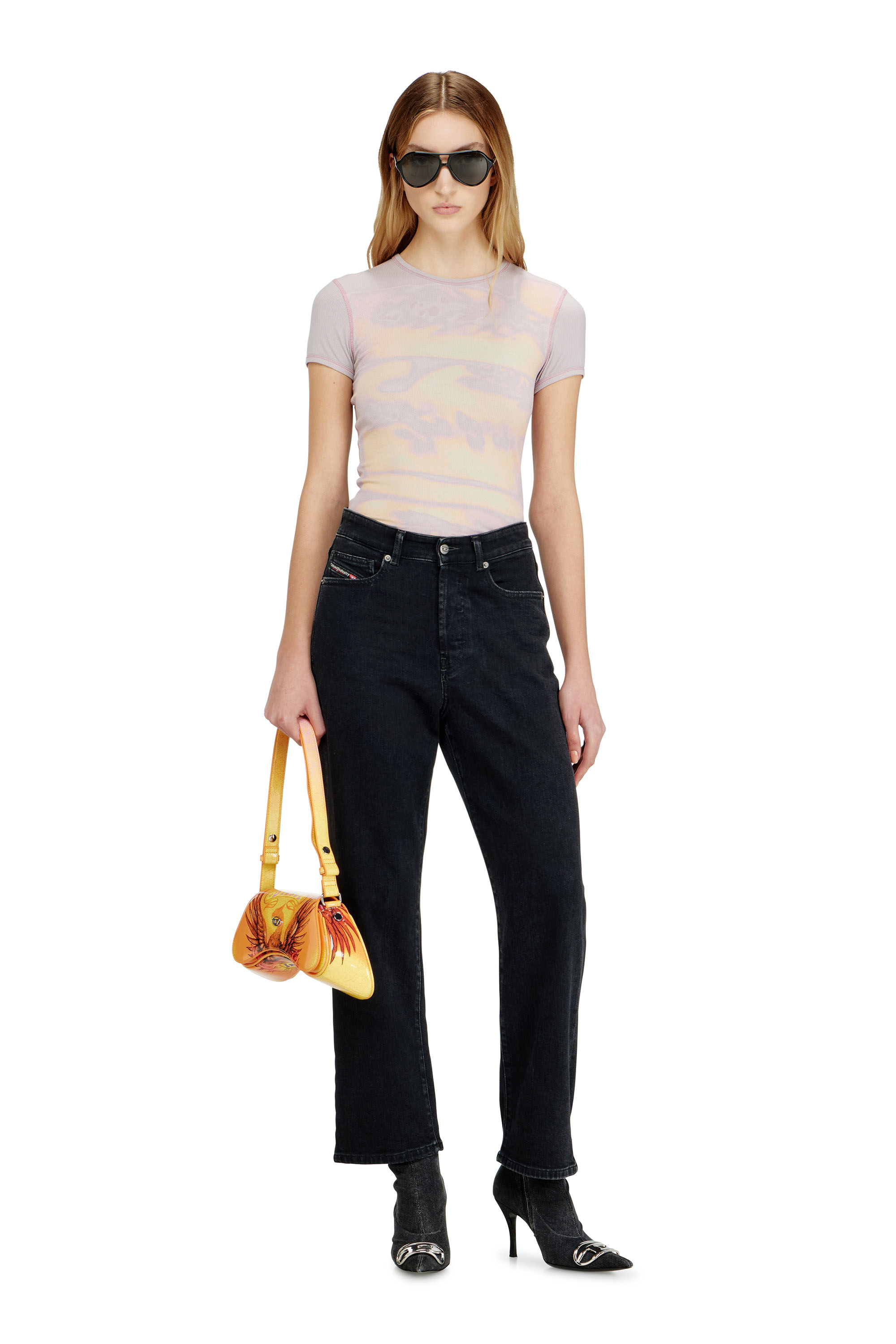 Diesel - T-ELE-LONG-AA1, Haut slim en jersey avec imprim&eacute; graphique Femme in ToBeDefined - 1