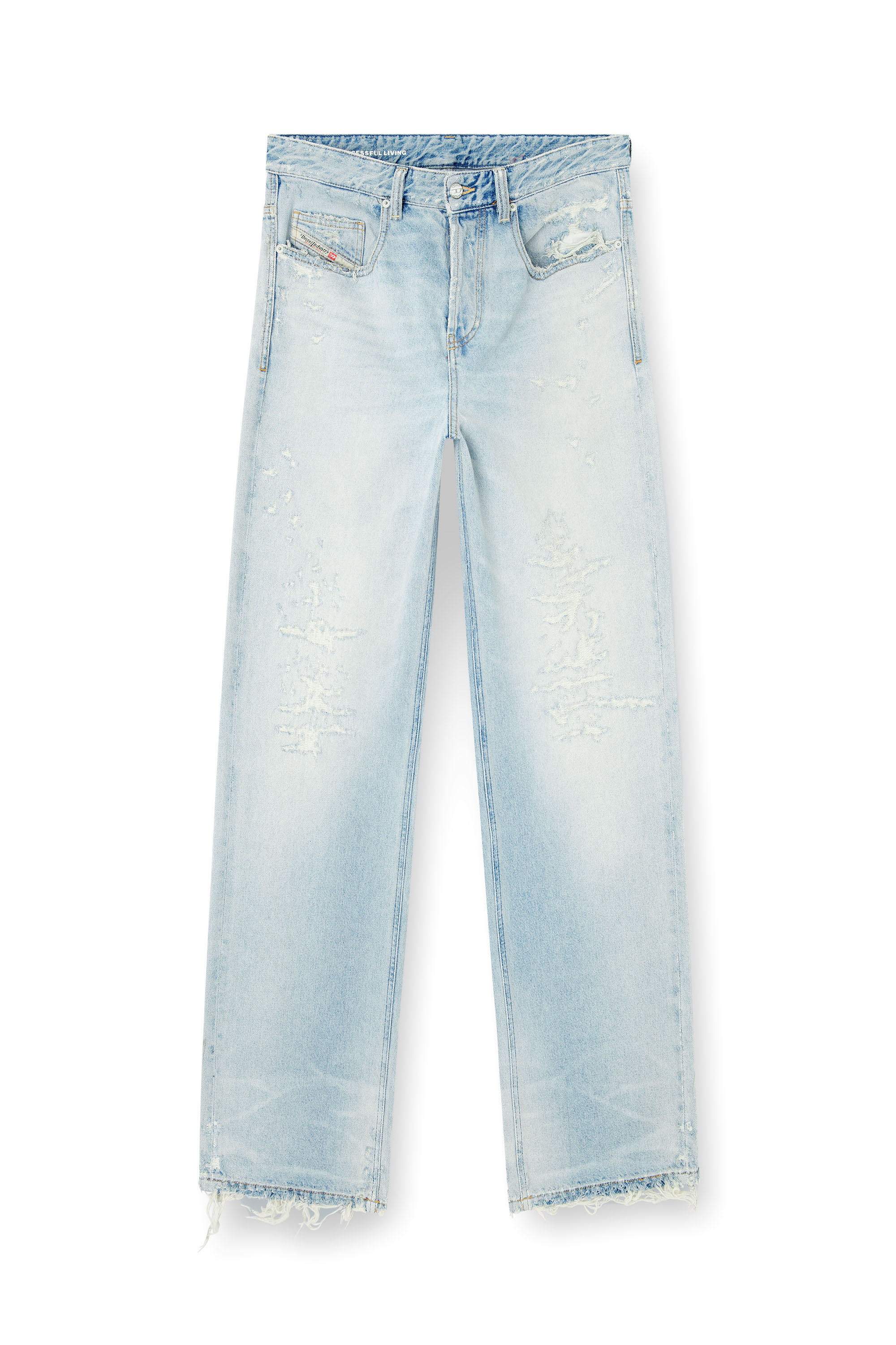Relaxed Jeans 2001 D-Macro 09M53, Blu Chiaro Diesel - Relaxed Jeans 2001 D-Macro 09M53 Uomo, Blu Chiaro - Image 2