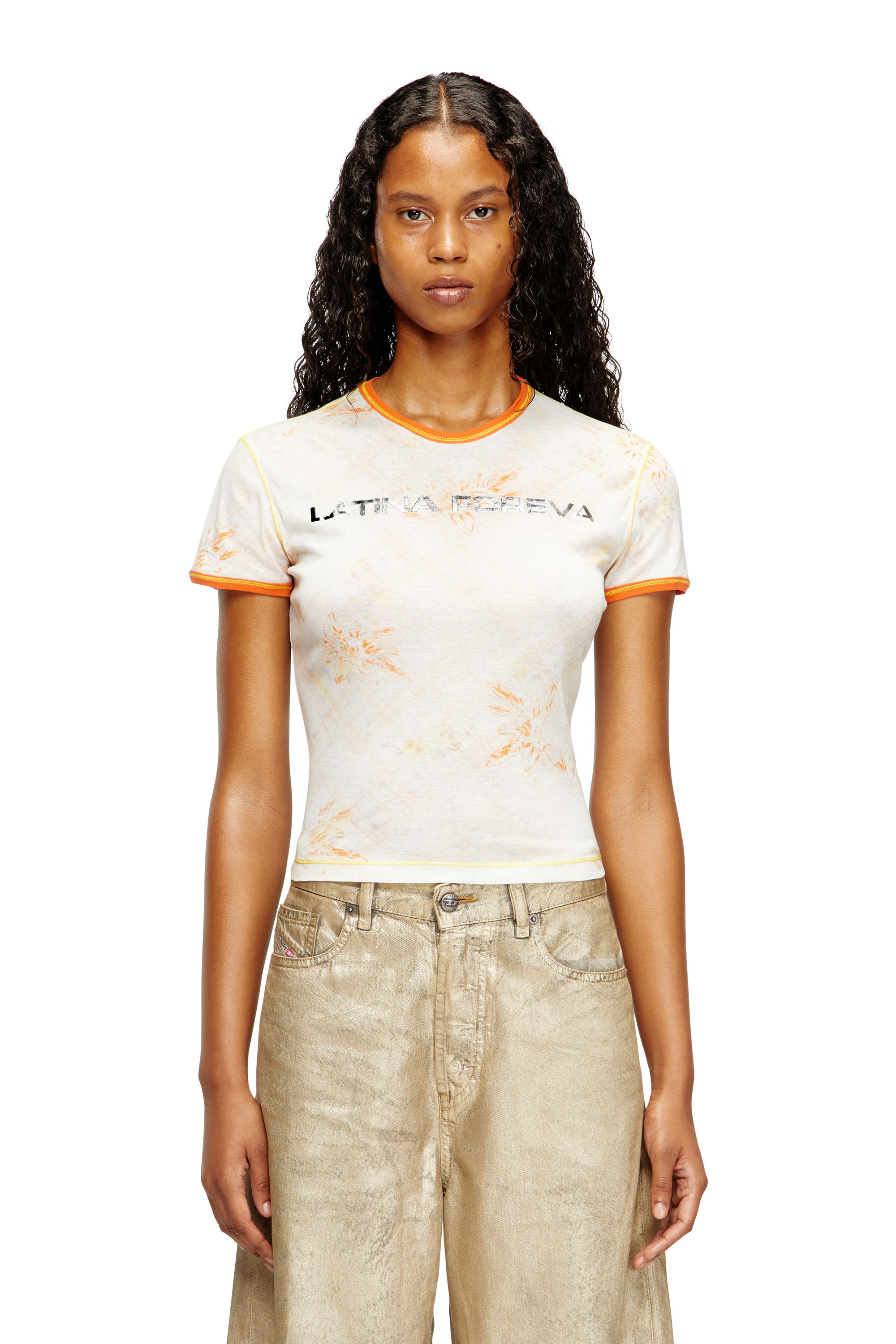 Diesel - T-UNCUTIE-KG, T-shirt avec imprimé Latina Foreva Femme in Blanc - 3