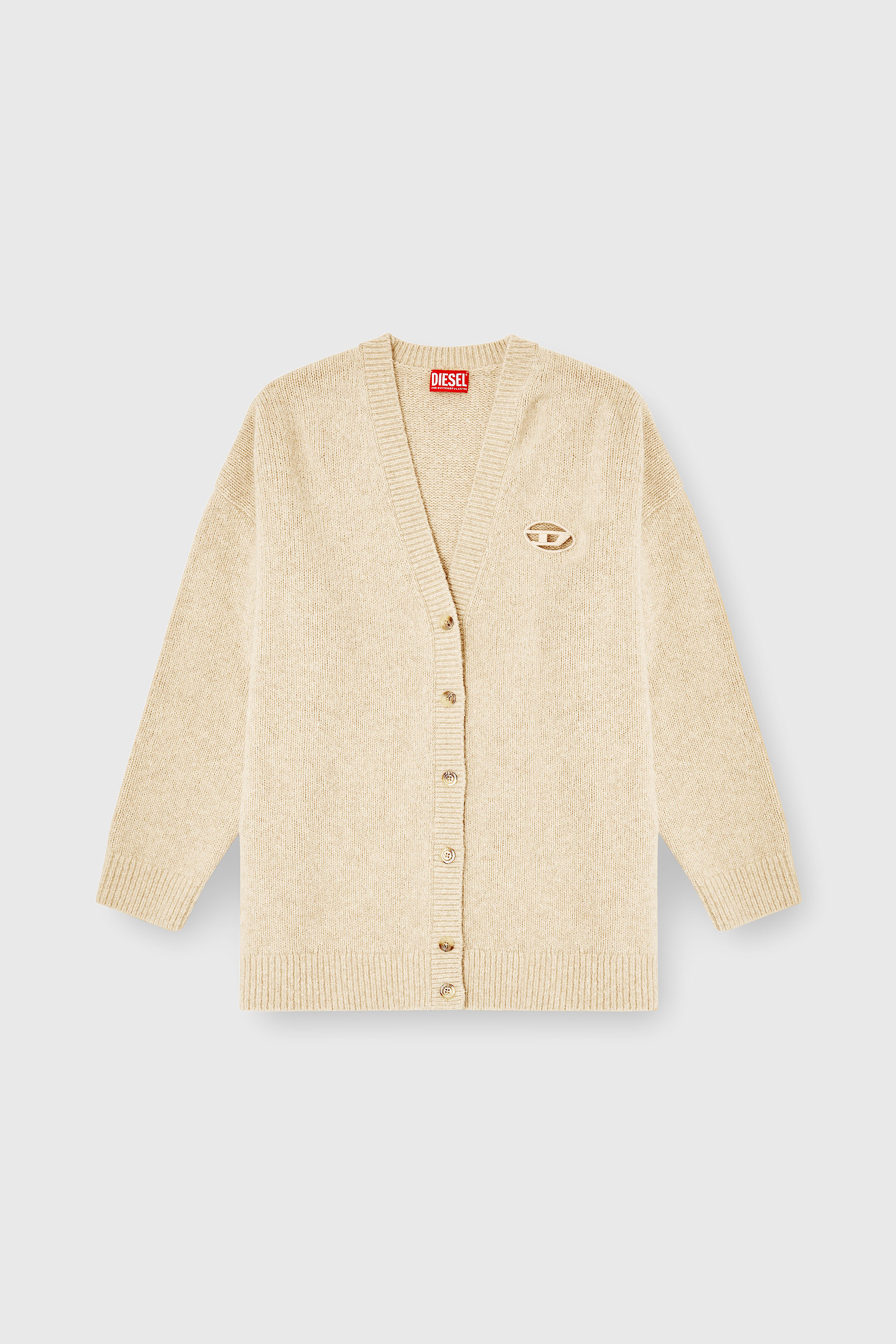 Diesel - M-AREELA, Cardigan in misto lana e alpaca Donna in Beige - 2