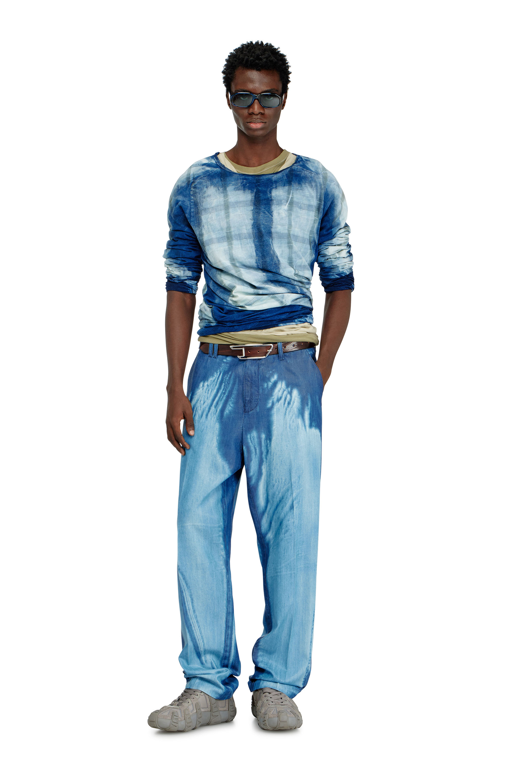 Diesel - T-ANTON-A, Top a strati effetto X-Ray Uomo in Blu - 1