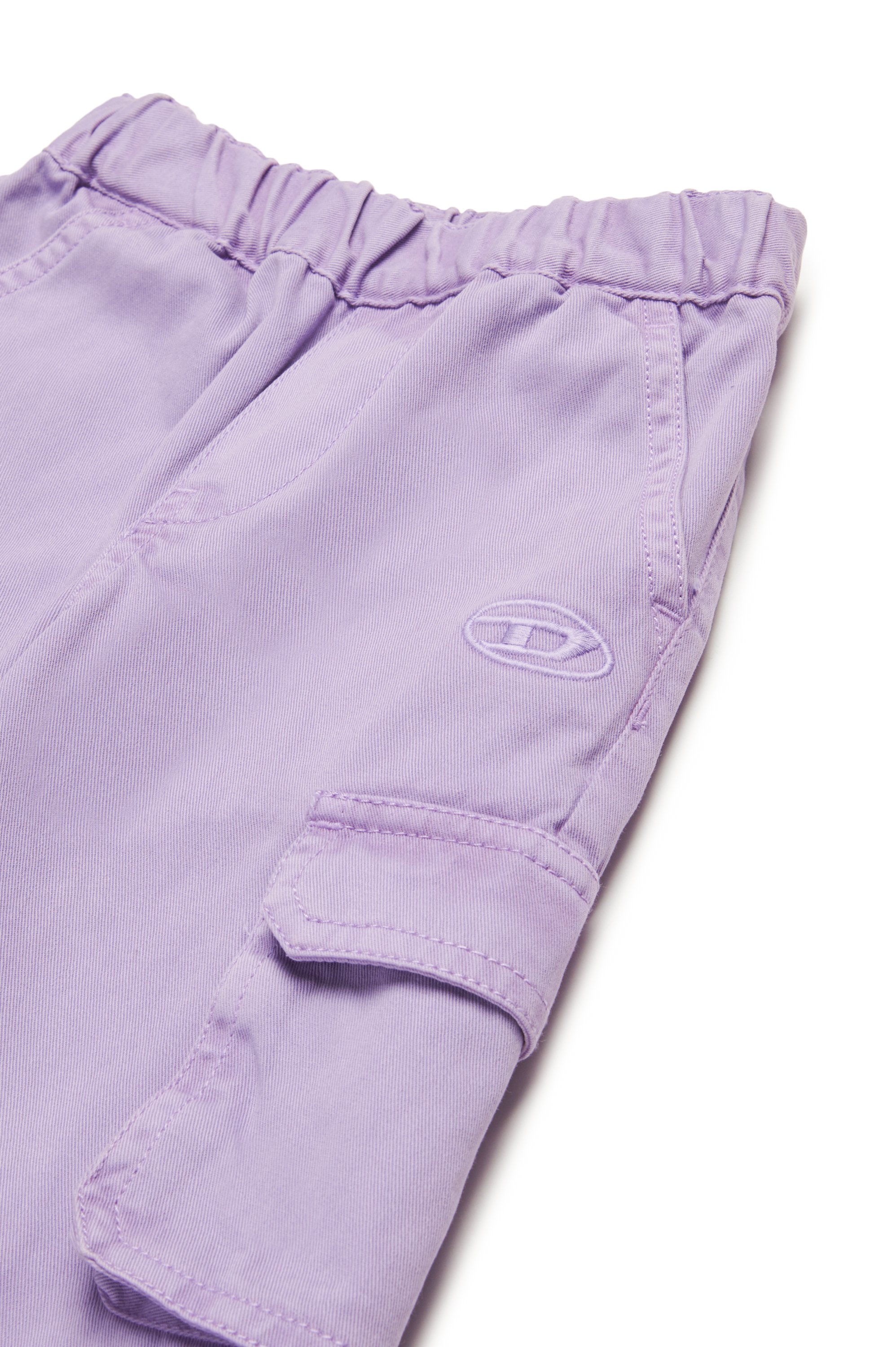 Diesel - PRATIB, Pantaloni cargo in gabardine di cotone Donna in Viola - 3