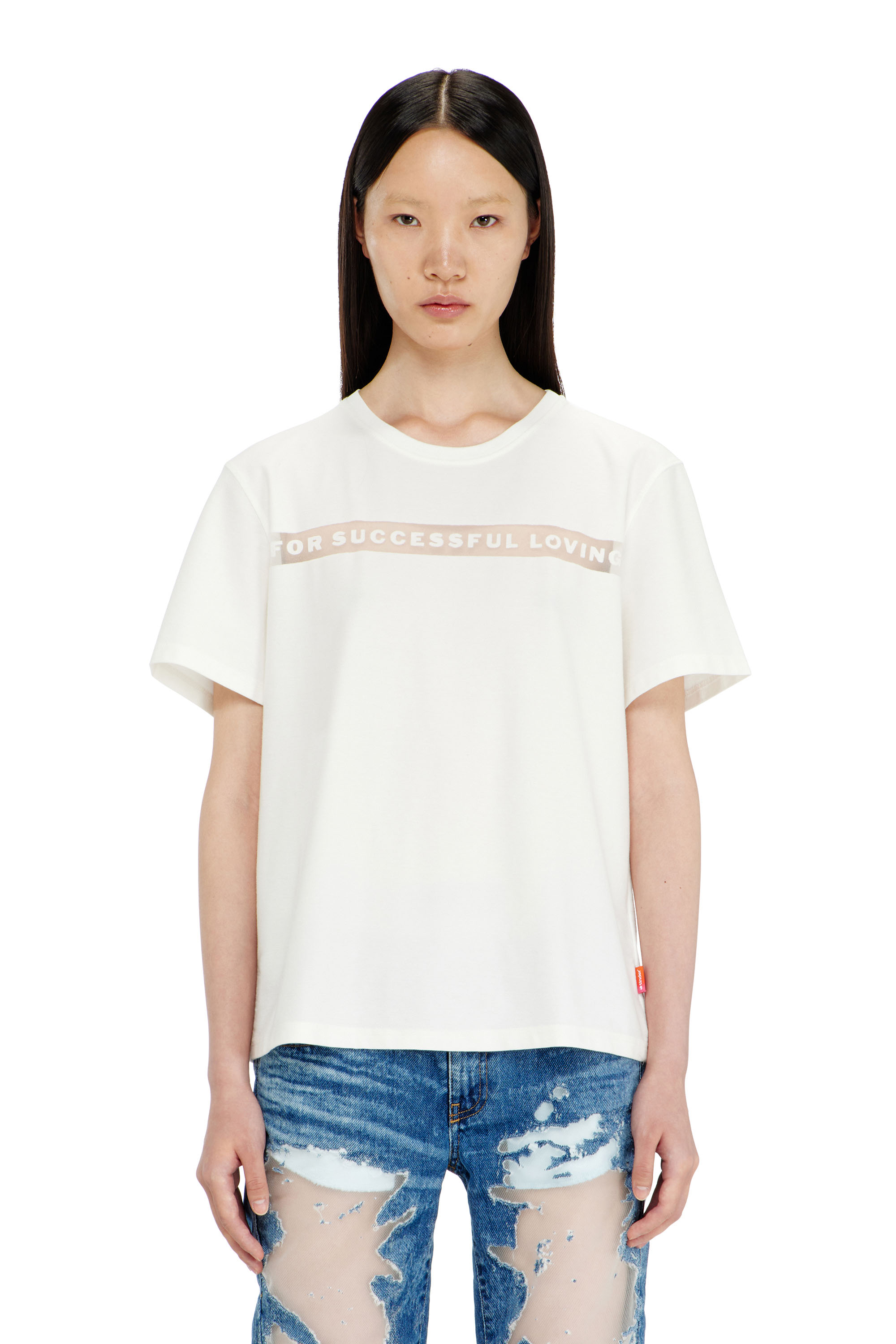 Diesel - PR-T-NOTS-CHI-R, T-shirt con logo For Successful Loving Unisex in Bianco - 1