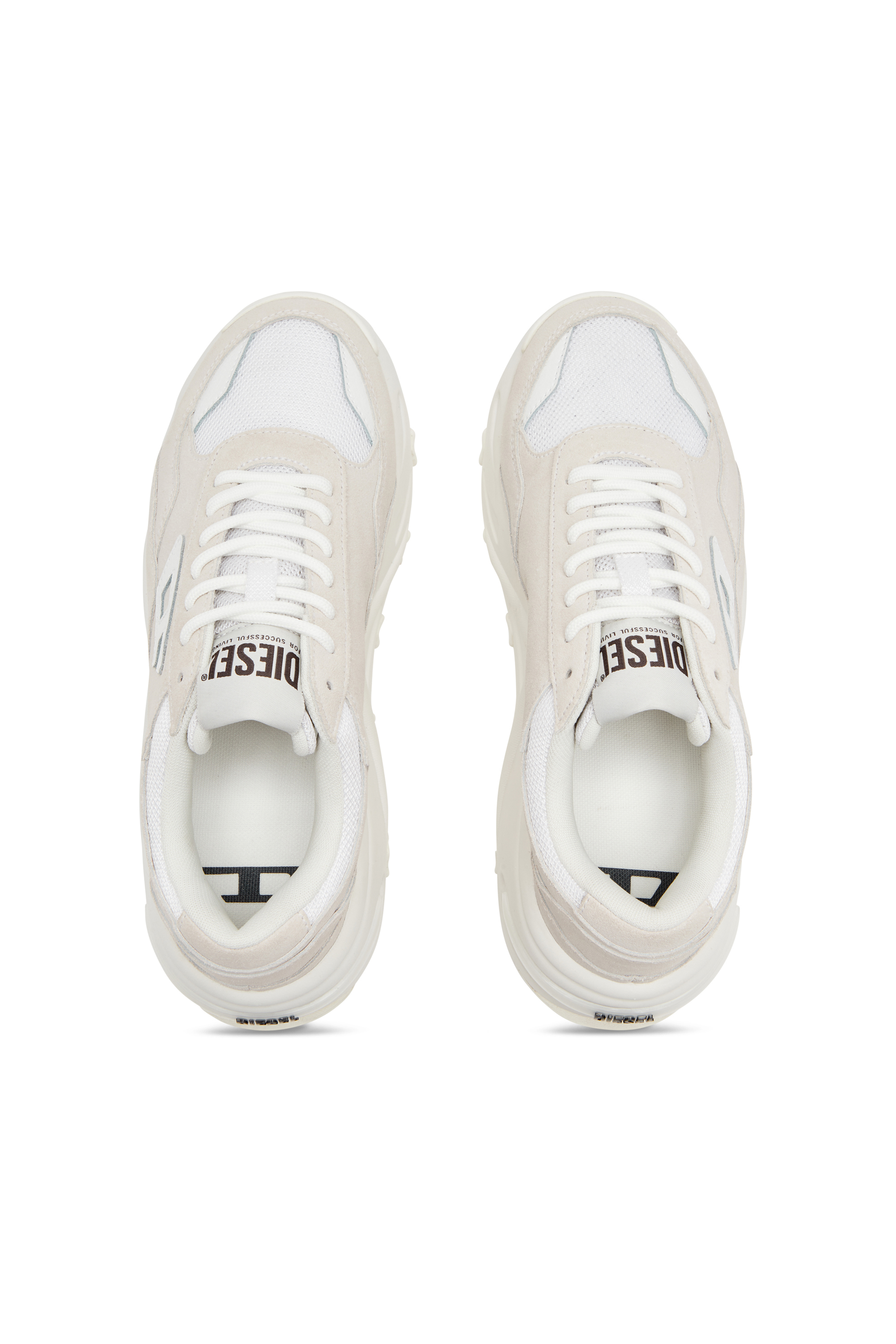 Diesel - S-SAVANNAH W, Sneakers compensées en cuir suédé et mesh Femme in Blanc - 5