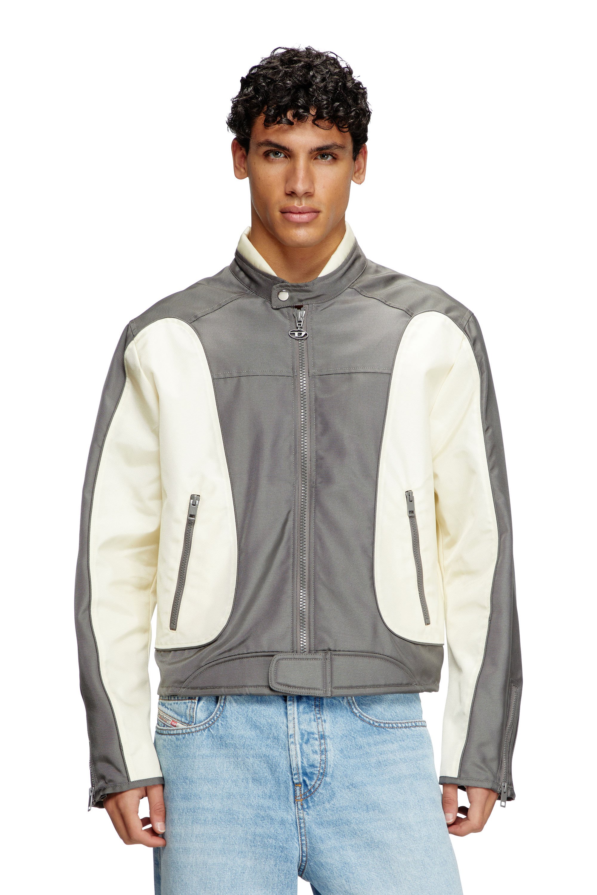 Diesel - J-BLINK-A, Veste biker color-block avec passepoil Homme in Polychrome - 2