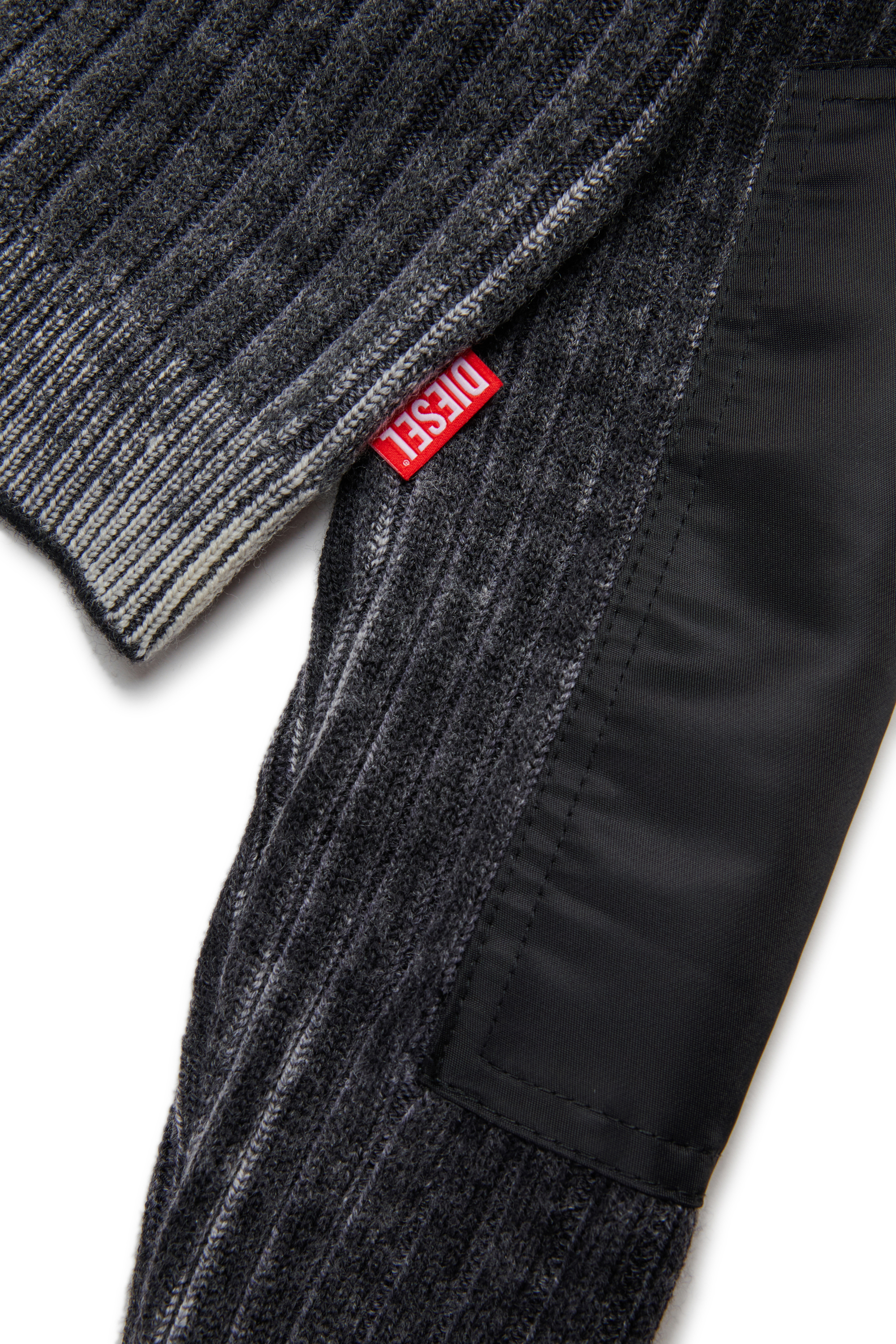 Diesel - KMASERA, Maglione in lana con zip frontale Donna in Nero - 4