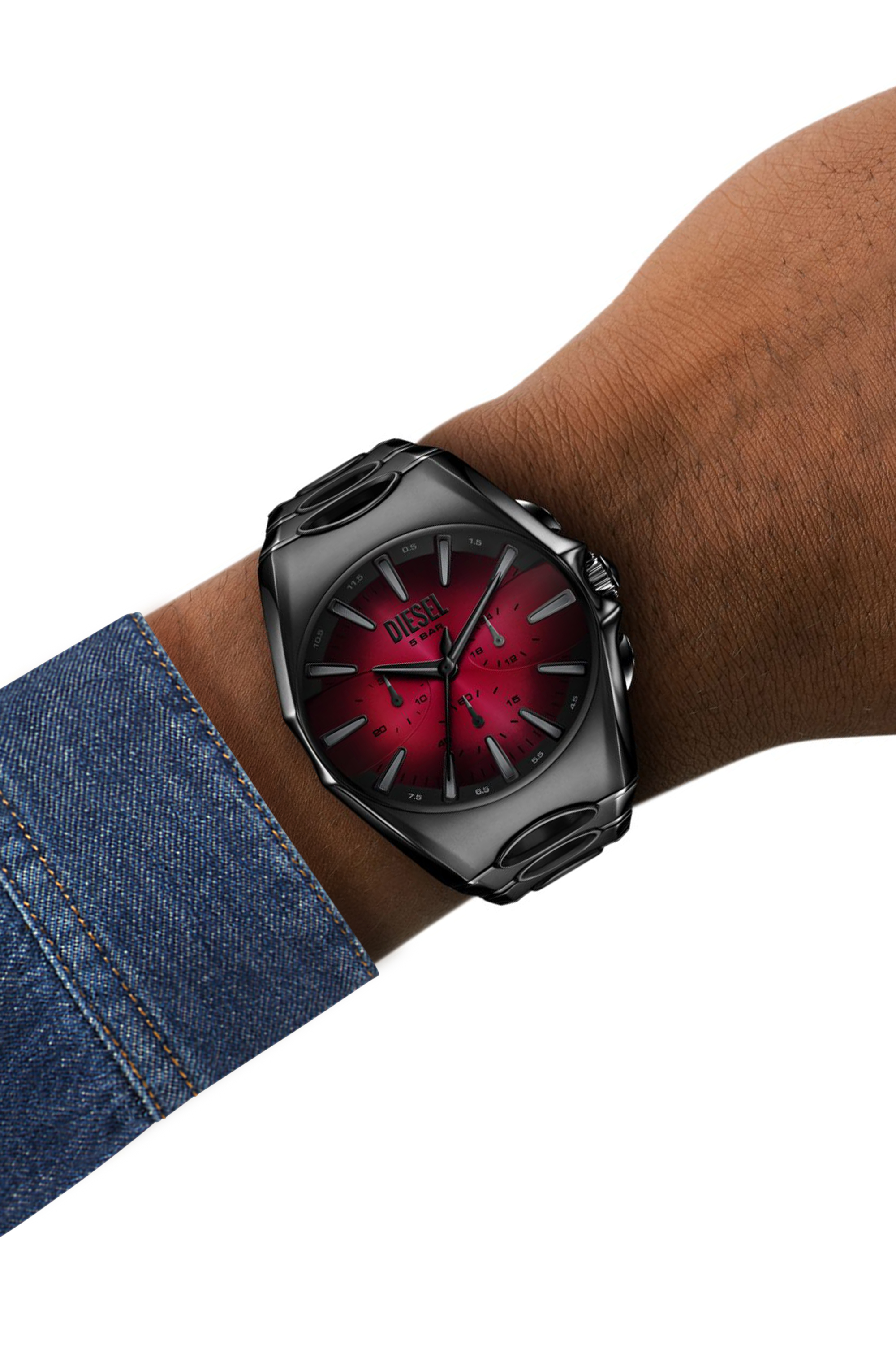 Diesel - DZ4696 WATCH, Montre D-Curve en acier inoxydable noir Homme in Noir - 4