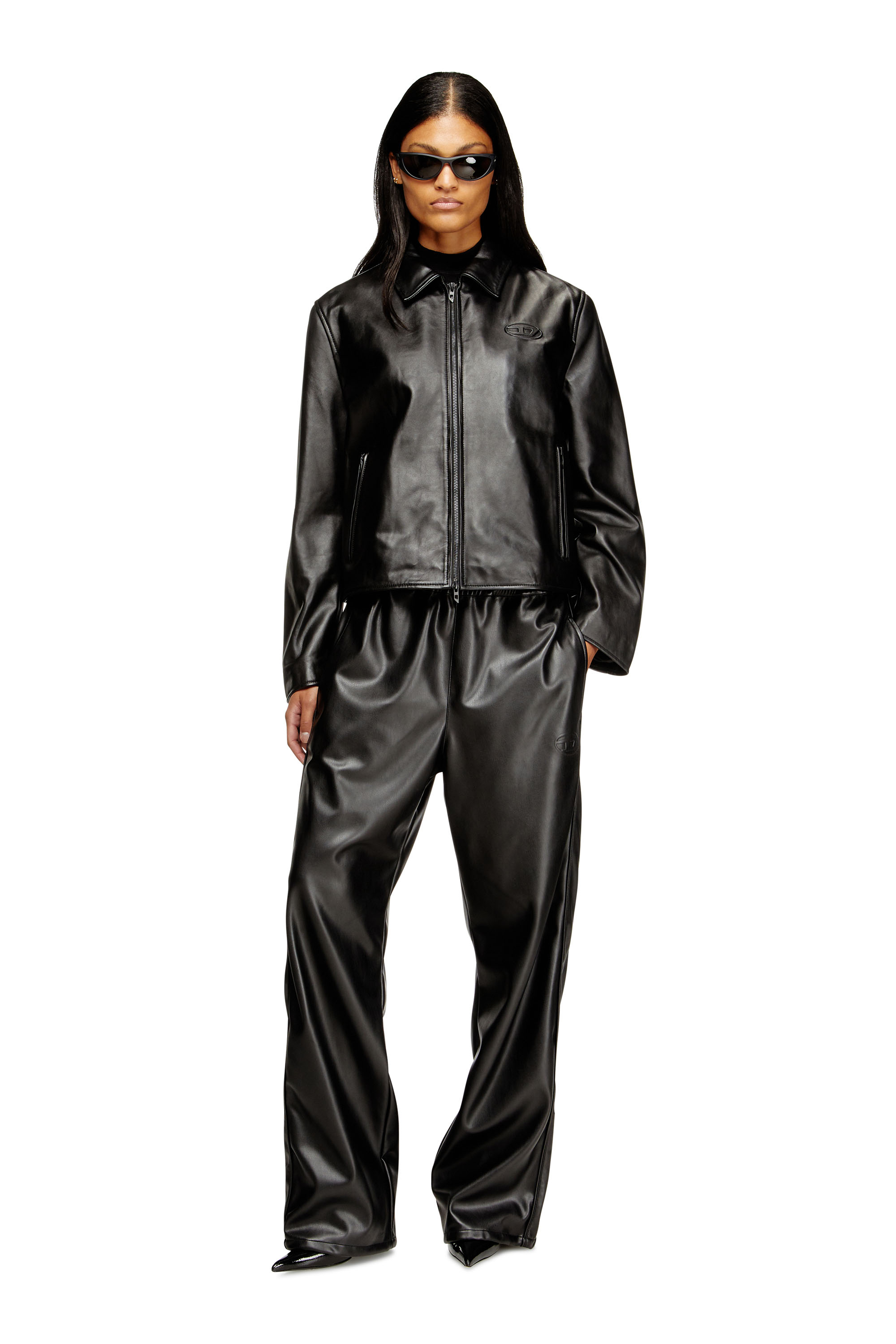 Diesel - L-AMAR-FEM-S2, Veste de coach en cuir Femme in Noir - 2