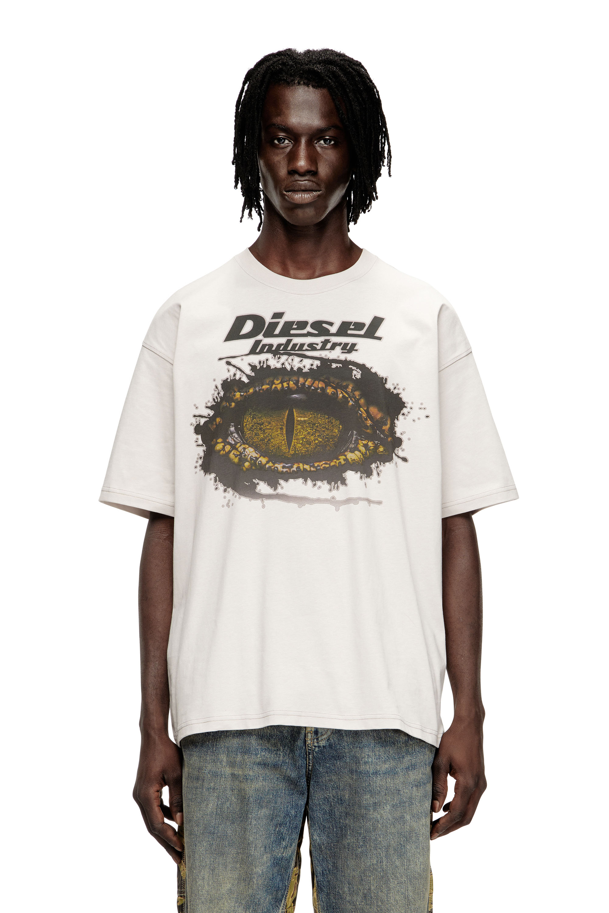 Diesel - T-BOXT-T25, T-shirt en coton avec impression numérique Homme in Gris - 1