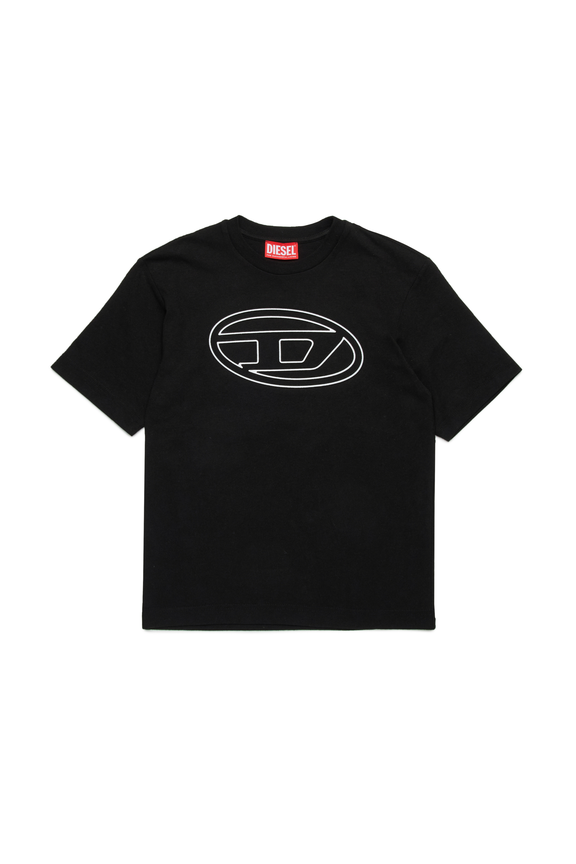Diesel - TJUSTBIGOVAL OVER, Man T-shirt with Oval D outline logo in Black - Image 1