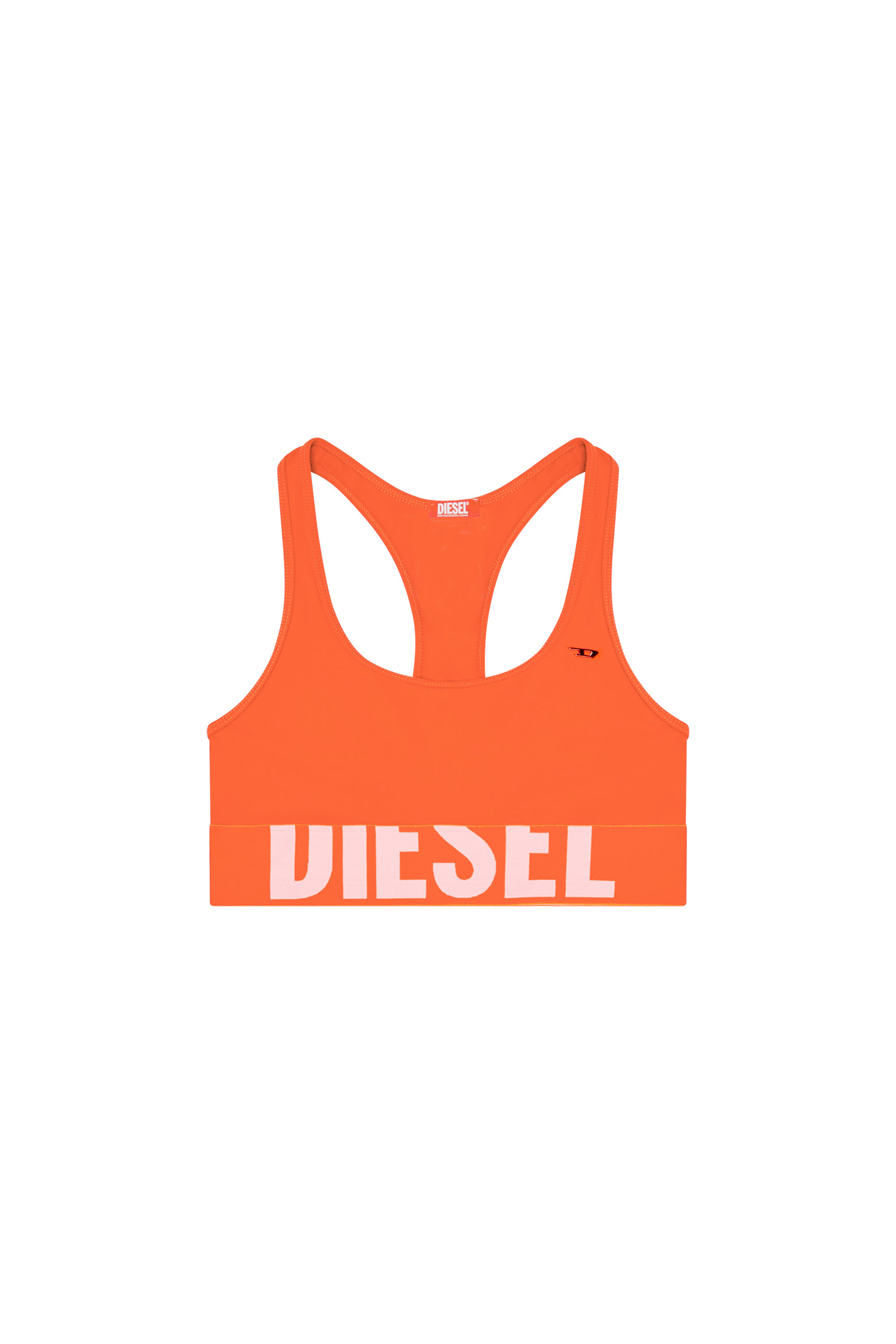 Diesel - RACE-BRALETTE-XL-D-POP, Top bikini con logo tagliato Donna in Arancione - 4