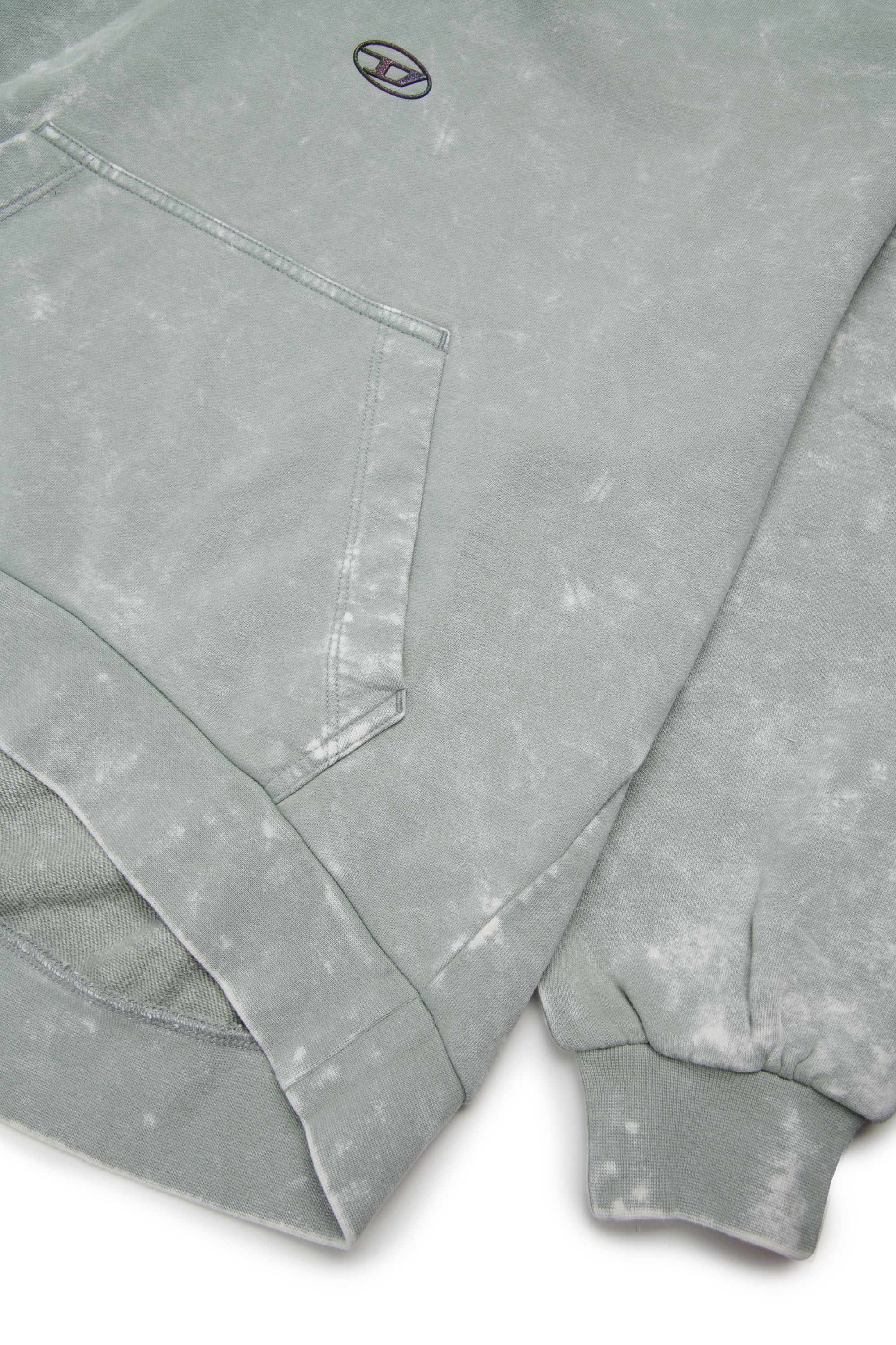 Diesel - SALIA, Sweat &agrave; capuche en coton effet d&eacute;lav&eacute; Femme in Gris argent&eacute; - 4