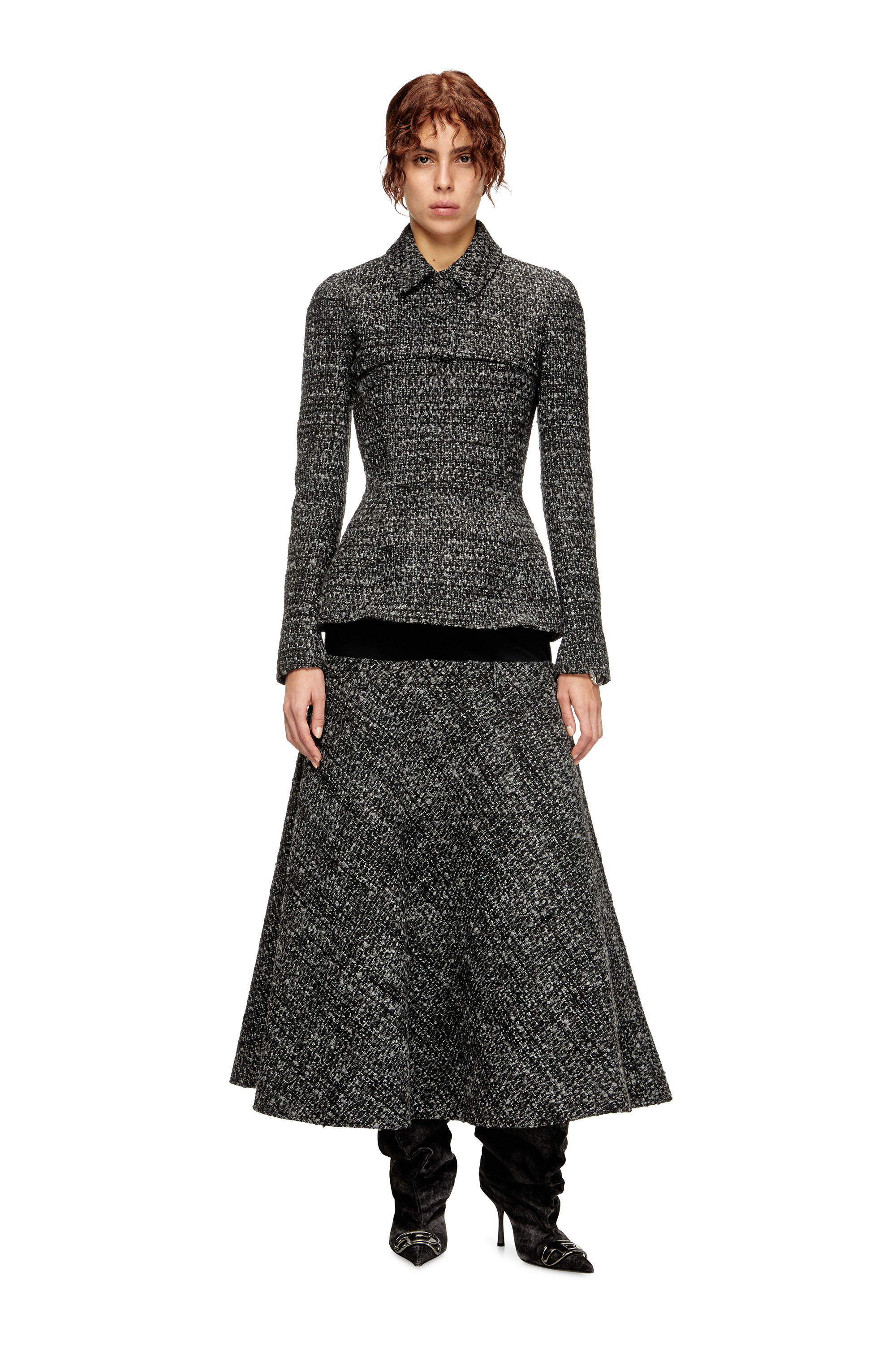 Diesel - G-ANNE, Damen Bouclé-Jacke mit ultra-verkürztem Saum in Schwarz - 2