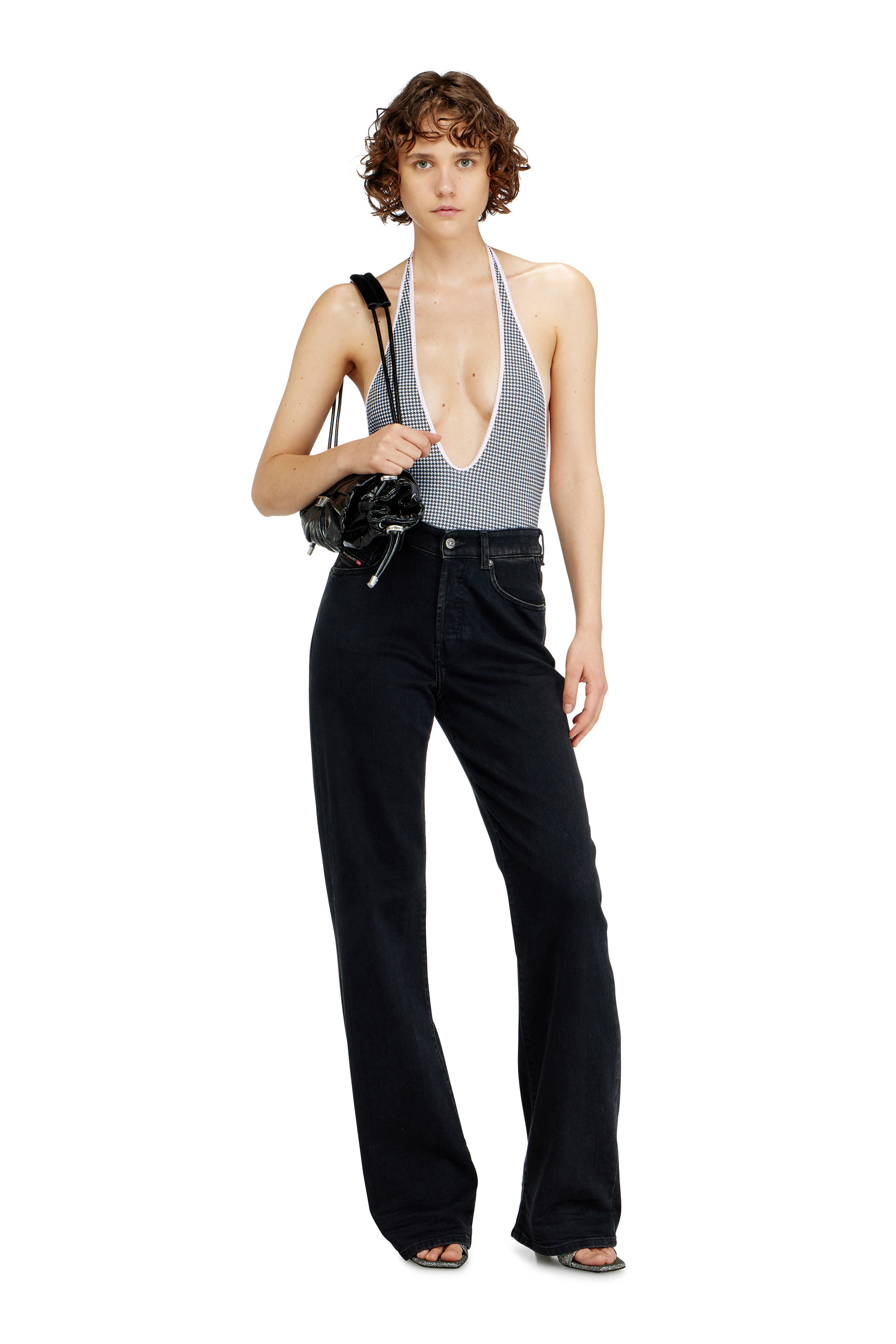 Diesel - ALLIE-D-CORE, Costume da bagno con stampa pied de poule Donna in Grigio - 5