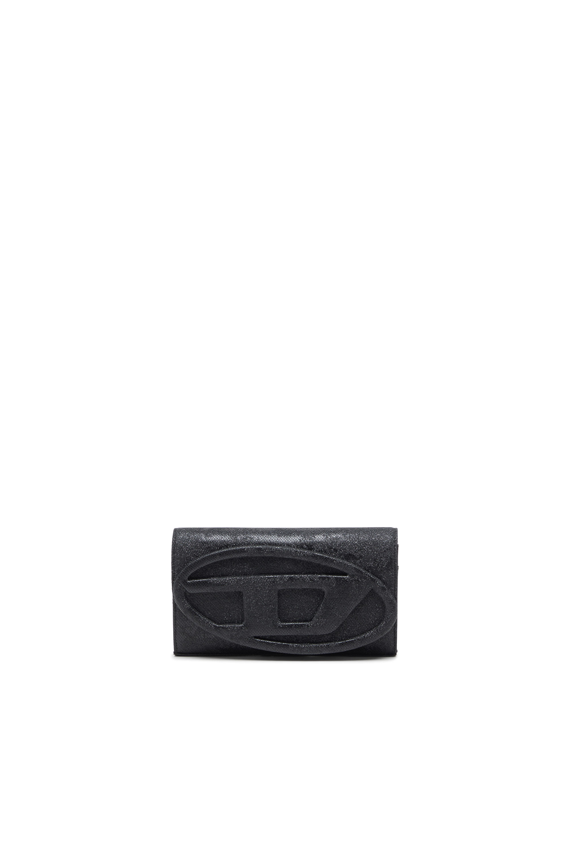 Diesel - 1DR WALLET STRAP, Pouch portafoglio con glitter camouflage Donna in Nero - 1