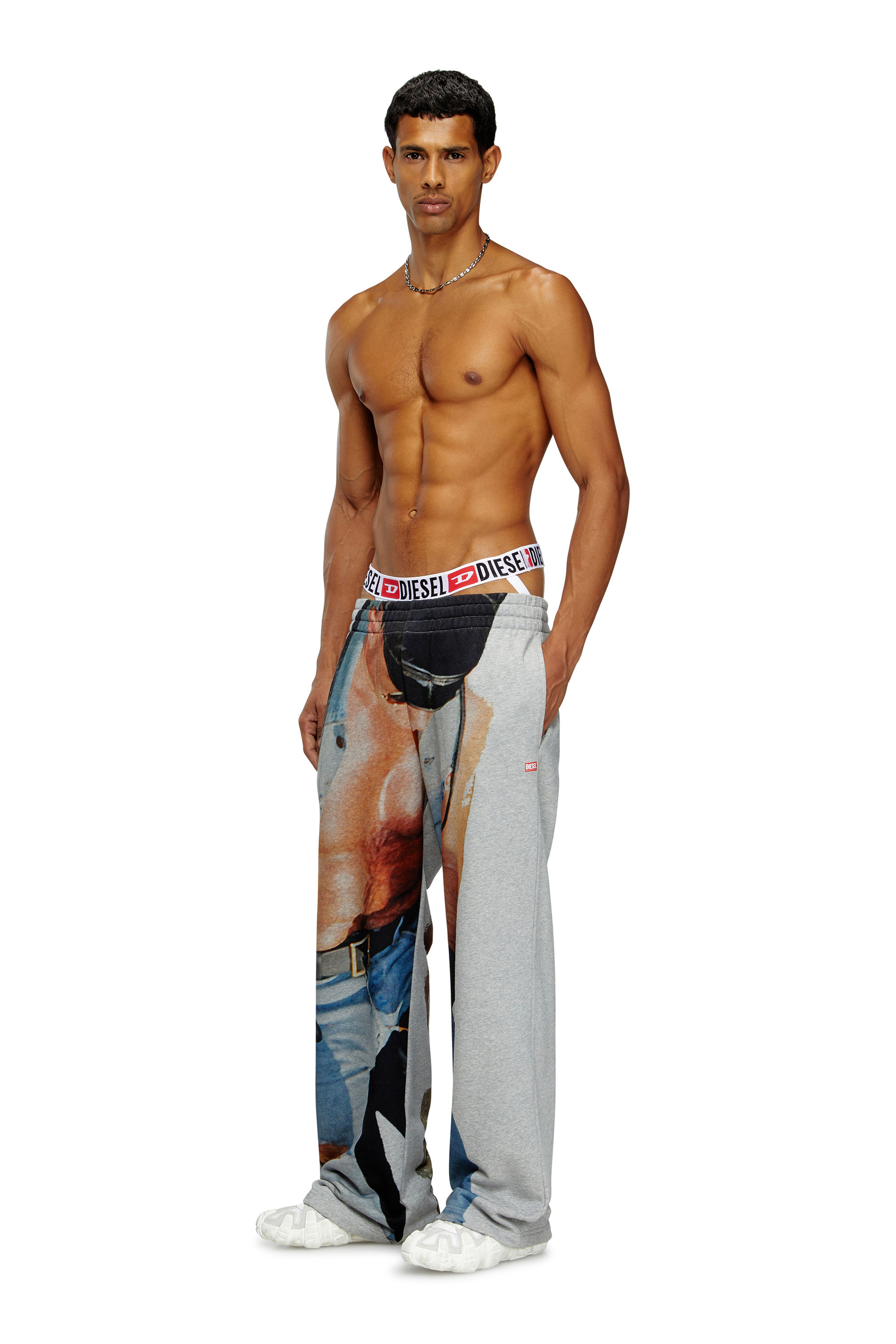 Diesel - PR-UMBR-JOCKY, Herren Jockstrap mit Grafik-Print in Weiß - 1