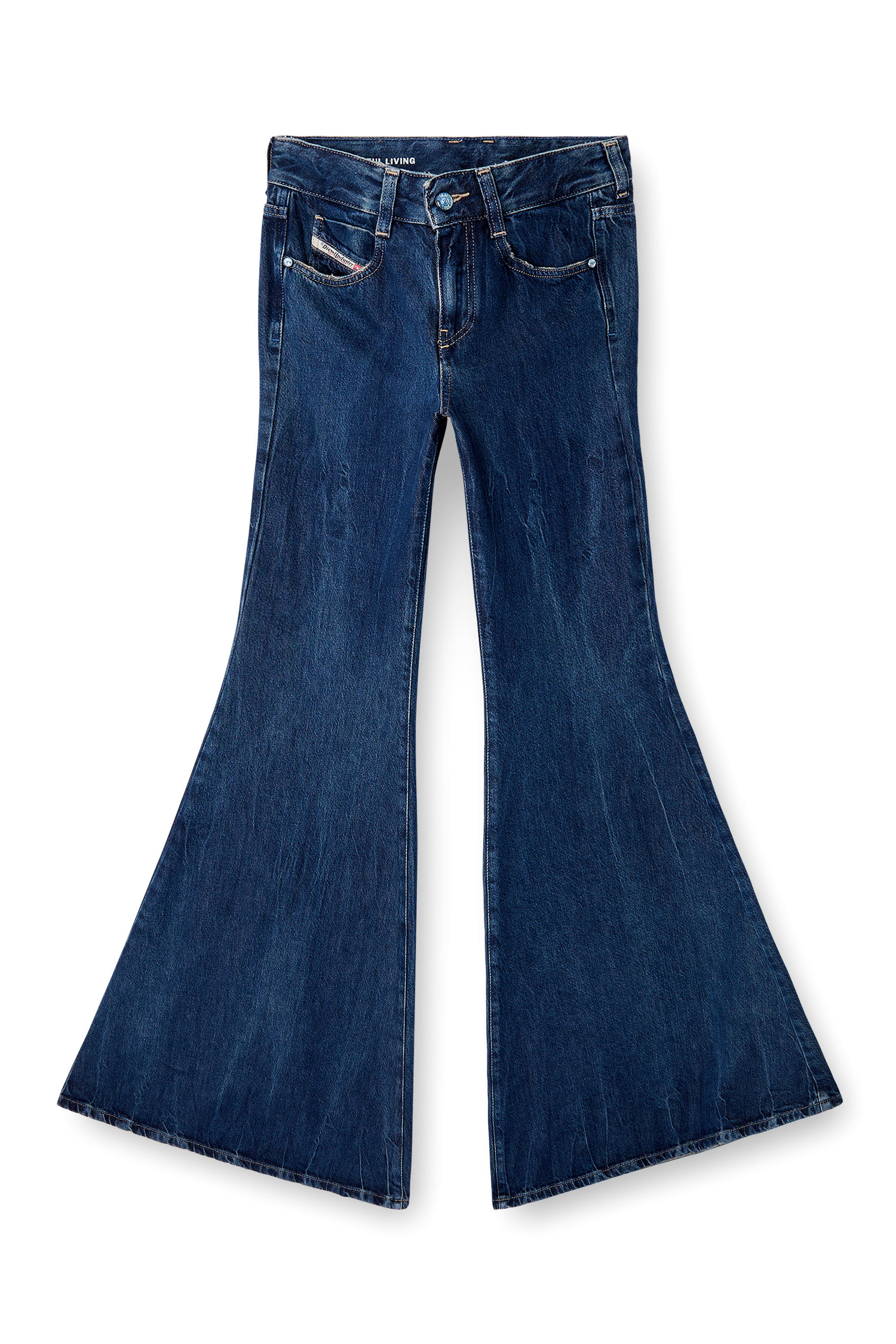 Diesel - Flare Jeans 1970 D-Bleess 09N61 Donna, Blu medio - Image 2