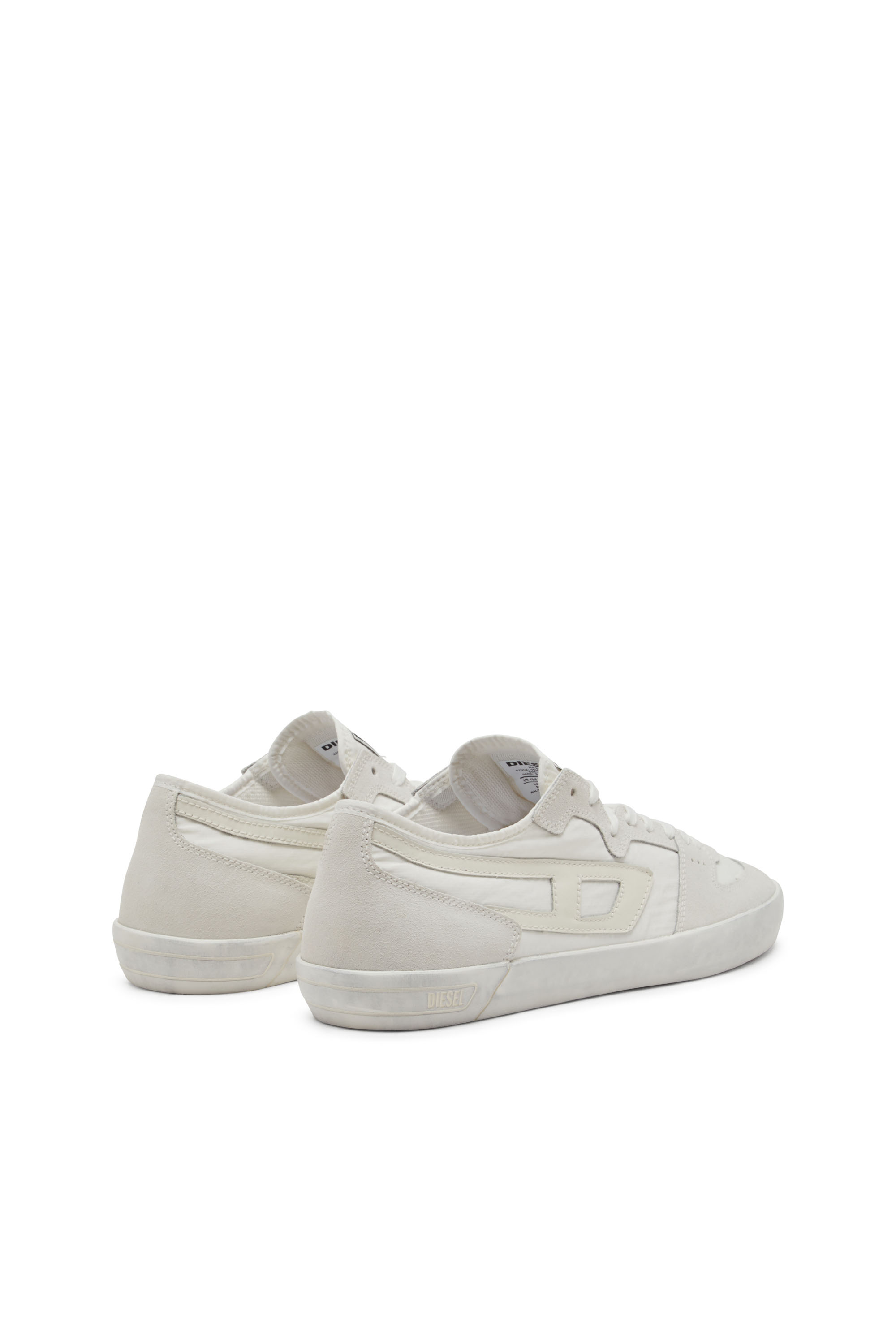 Diesel - S-LEROJI D-1 LOW, Sneakers en ripstop matelassé et cuir suédé Homme in Blanc - 3