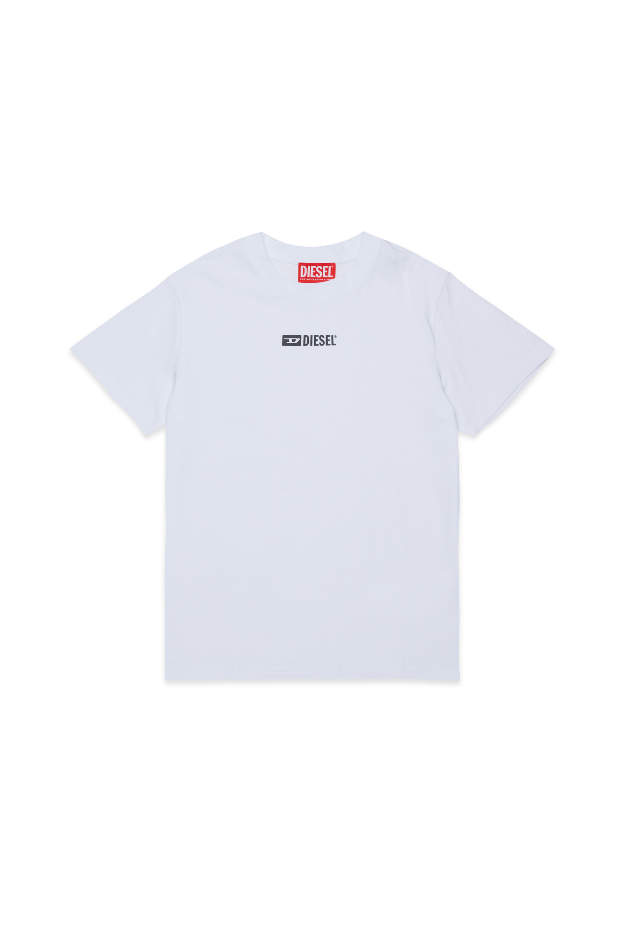 Diesel - UTTER, Herren T-Shirt aus stretch cotton mit Logo-Print in Wei&szlig; - 1