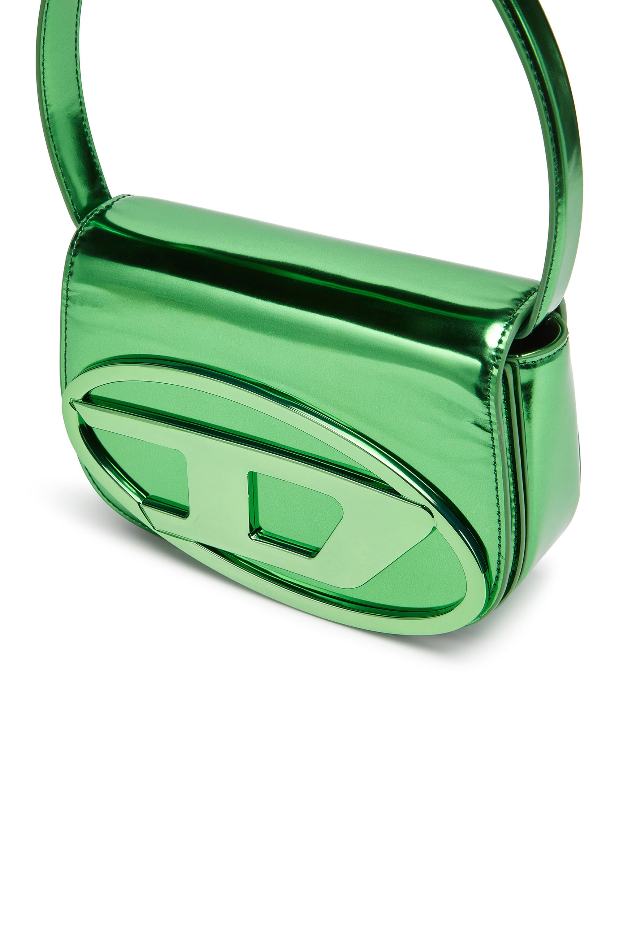 Diesel - 1DR, Donna 1DR-Iconica borsa a spalla in pelle specchiata in Verde - Image 5