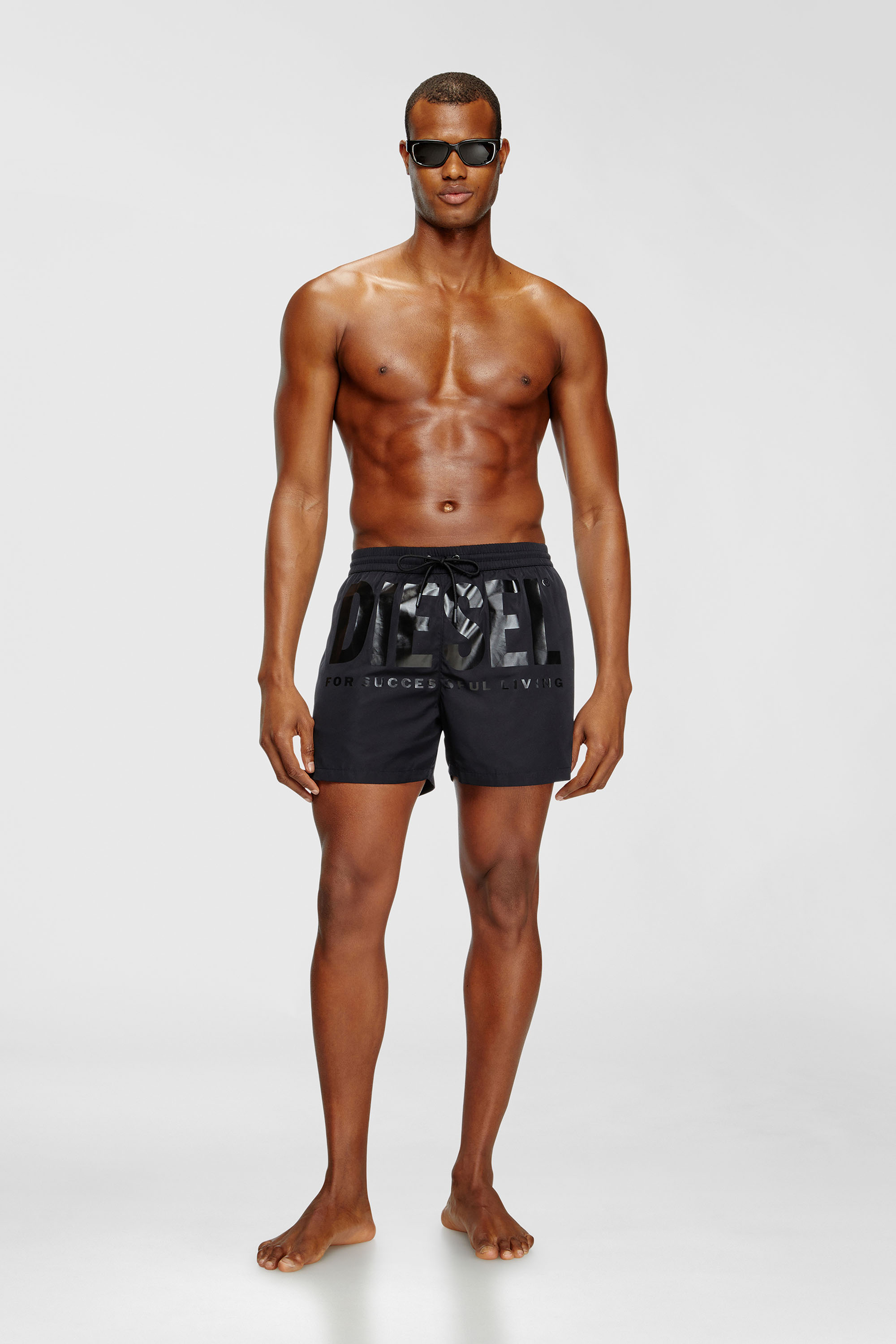 Diesel - KEN-37-D-CORE, Costume da bagno corto con maxi logo Uomo in Nero - 2
