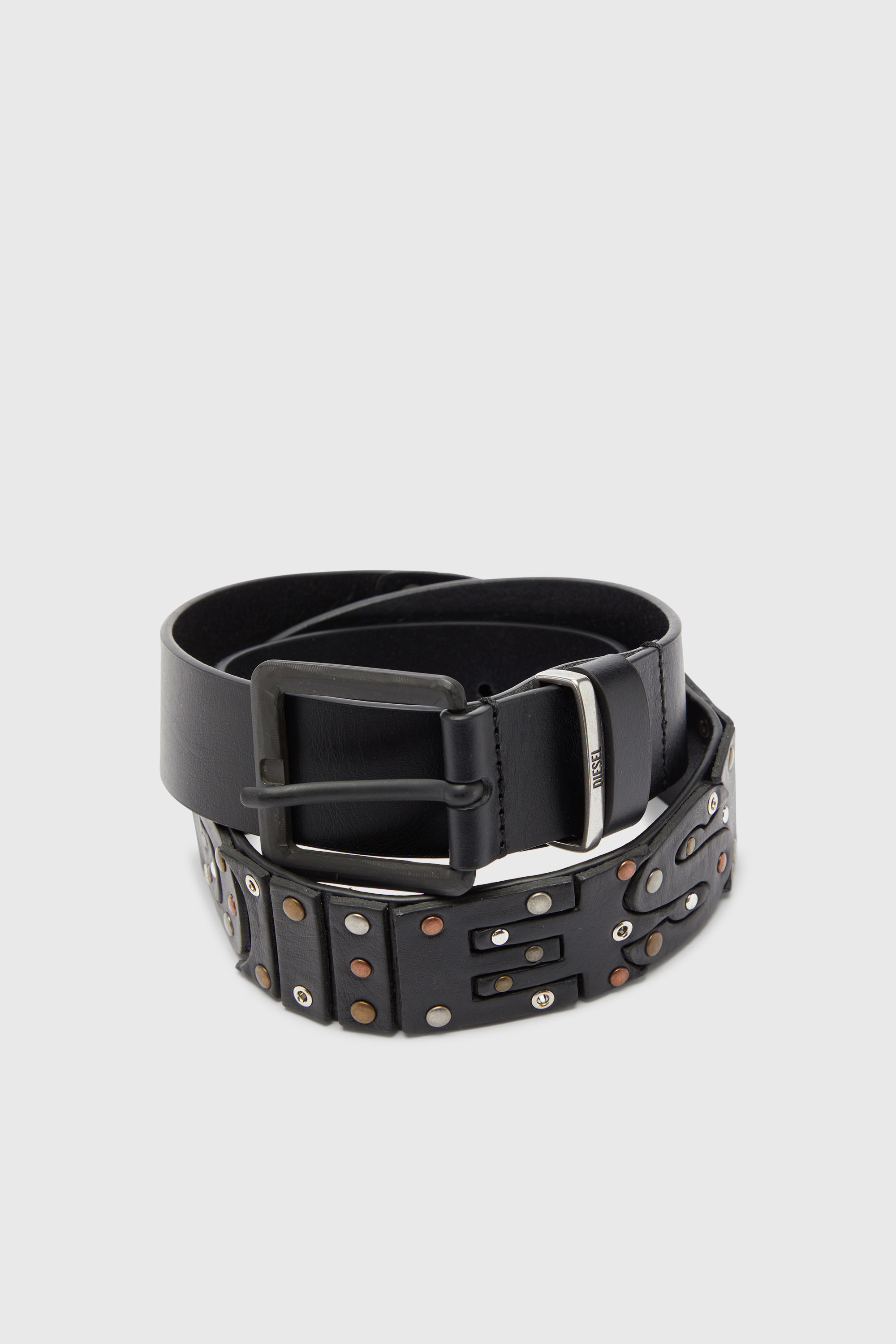 Diesel - B-DSL RIVETS, Cintura 4 cm in pelle con borchie e rivetti Unisex in Nero - 3