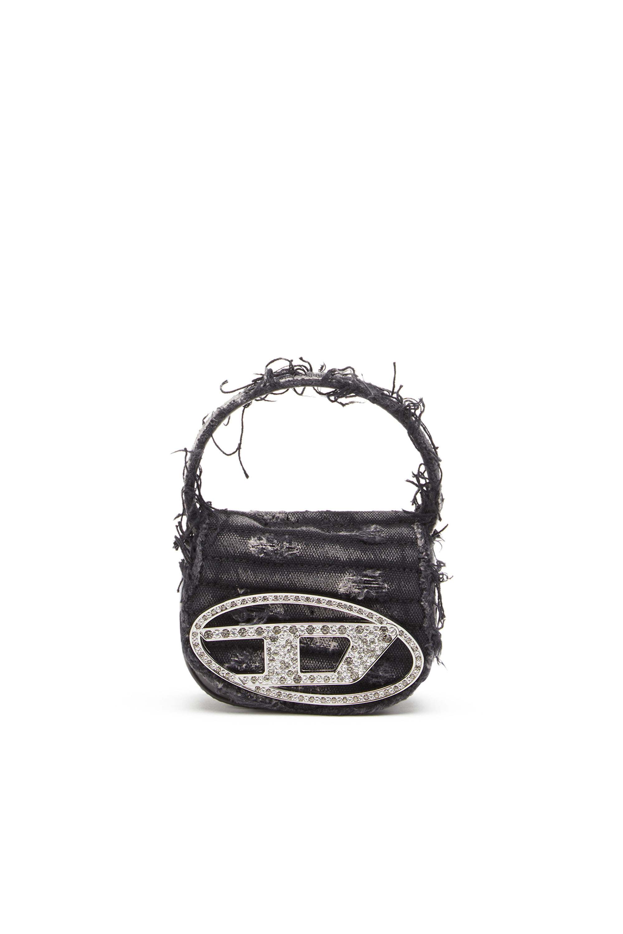 Diesel - 1DR XS, Damen 1DR XS - Ikonische Minitasche aus Canvas mit Strass in Schwarz - 2