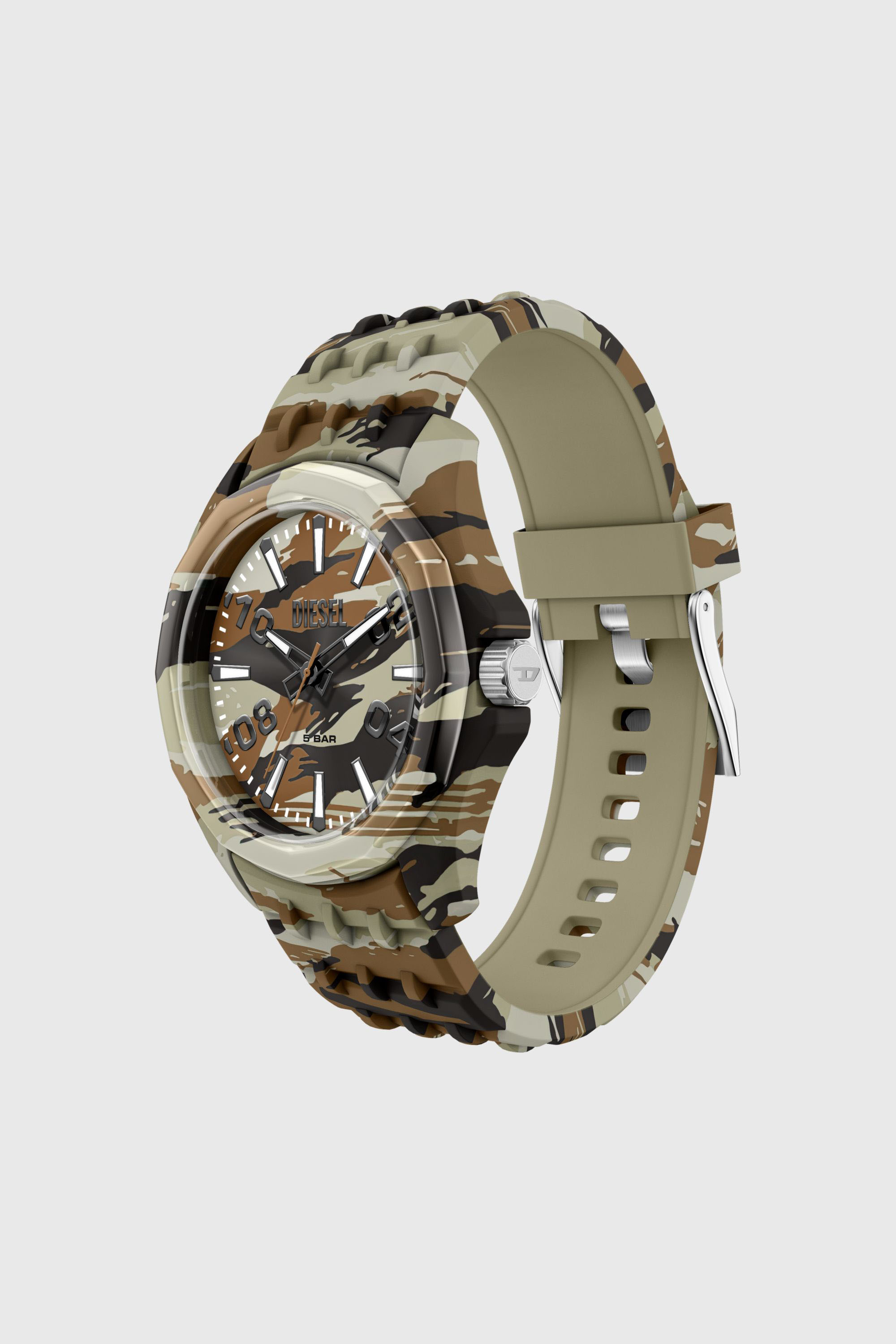 Diesel - DZ2242 WATCH, Orologio Stinger camo in silicone Uomo in Multicolor - 2