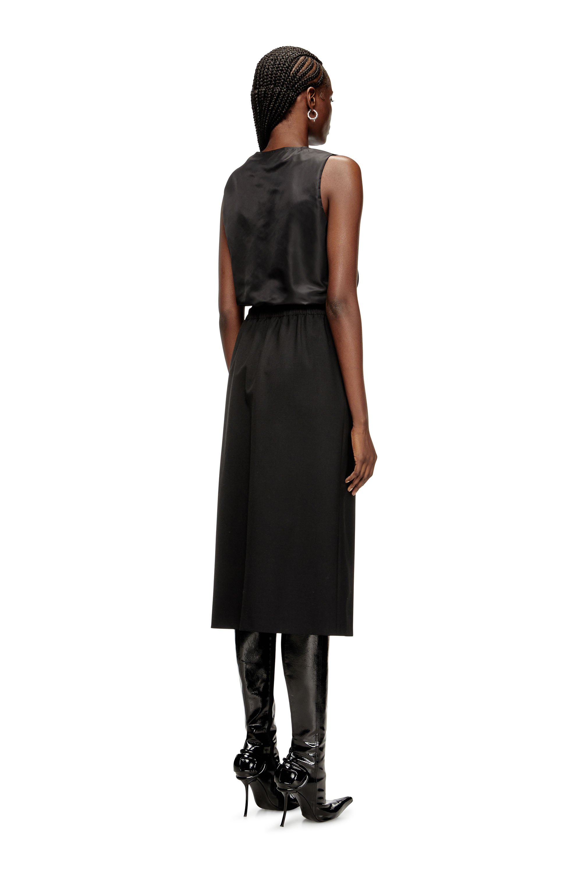 Diesel - D-RUID-R2, Damen Midikleid mit Rock aus Wolle in Schwarz - 4