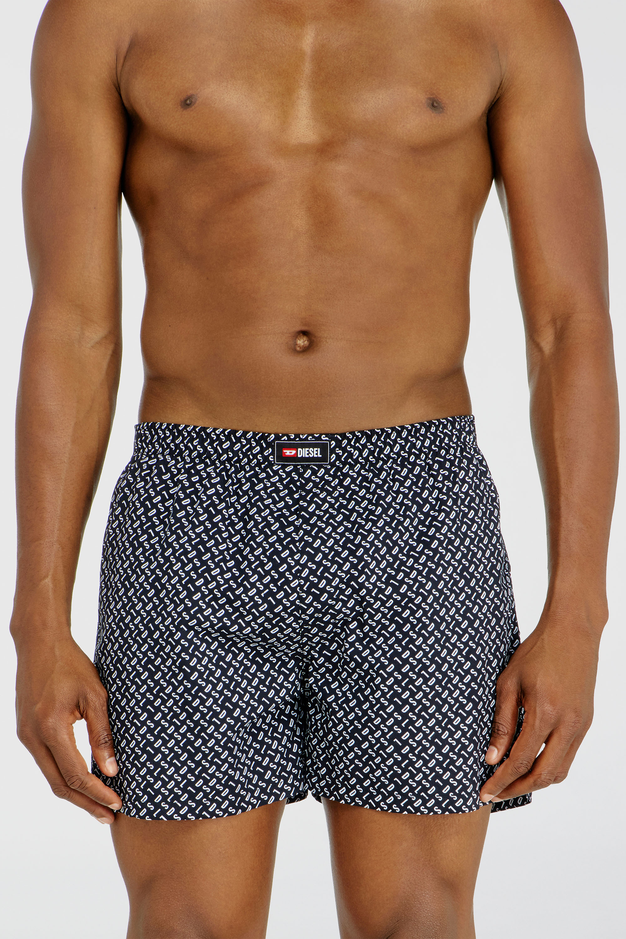 Diesel - RYAN-D-CORE-3PACK, Herren Boxershorts aus Baumwolle mit unifarbenem und all-over DSL-Print im Dreierpack in Blau - 2