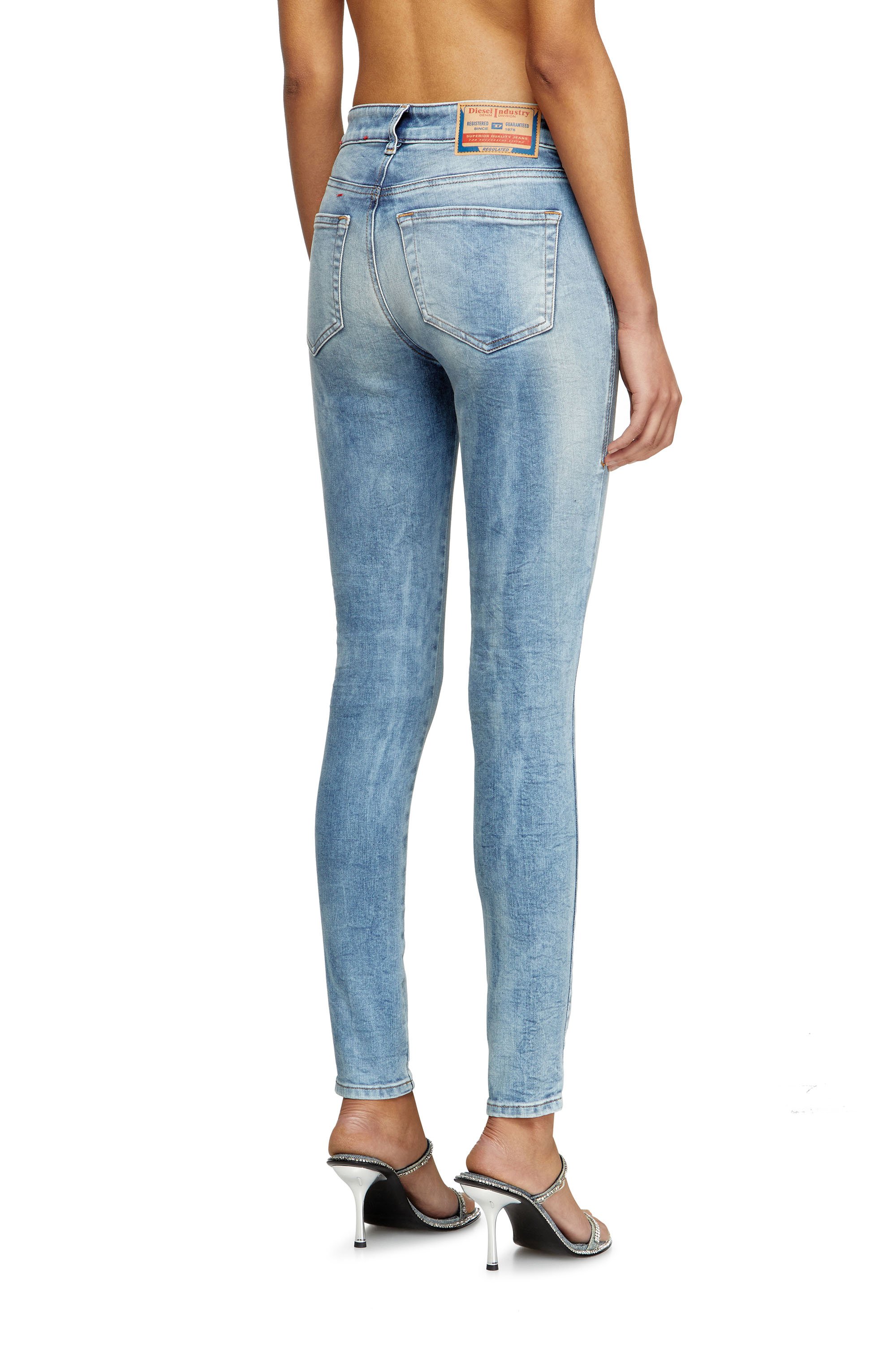 Diesel - Skinny Jeans 2017 Slandy 09K72 Femme, Bleu Clair - Image 4