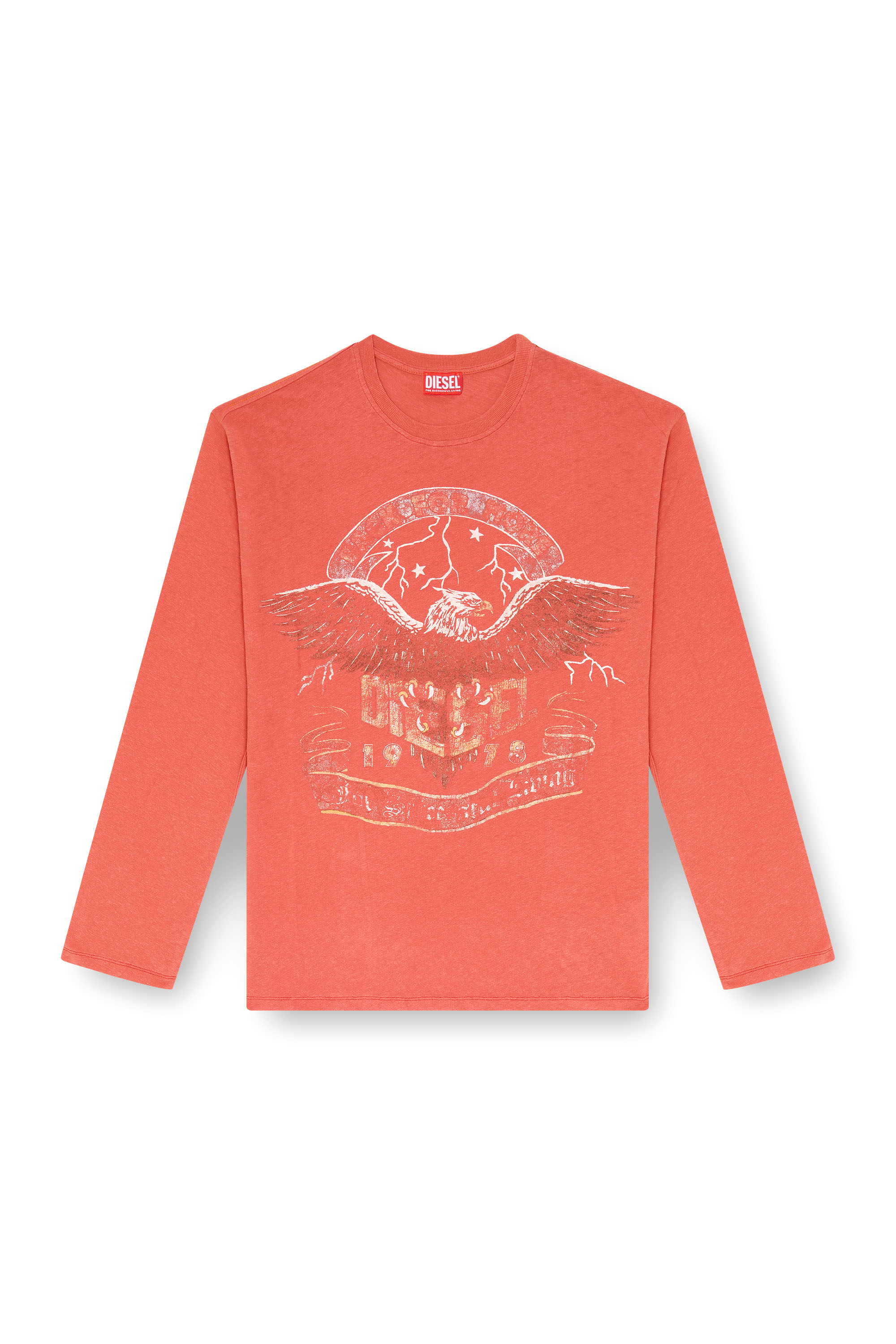 Diesel - T-GERI-LS, T-shirt &agrave; manches longues avec graphismes concert Homme in Rouge - 4
