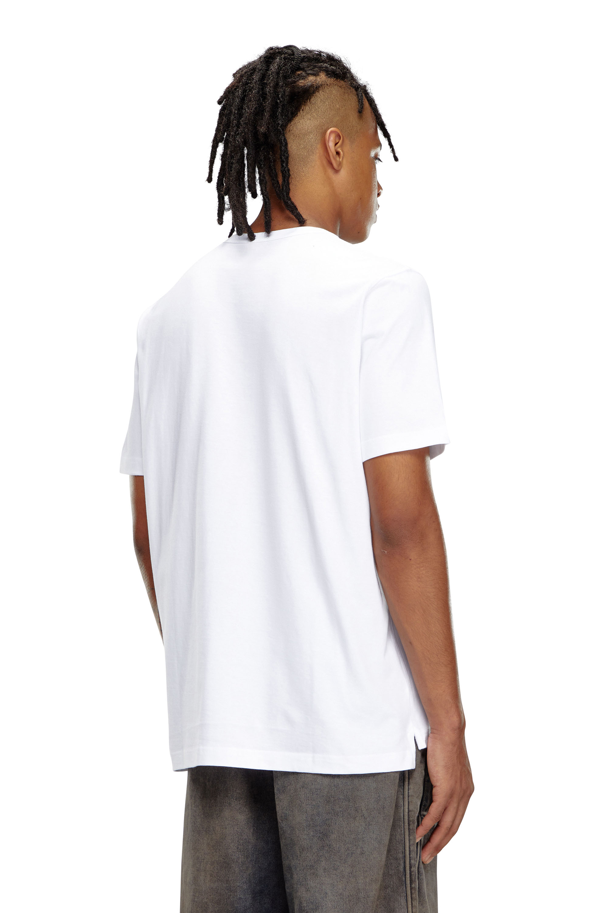 Diesel - T-JUST-OD, T-shirt avec logo moulé par injection Homme in Blanc - 4